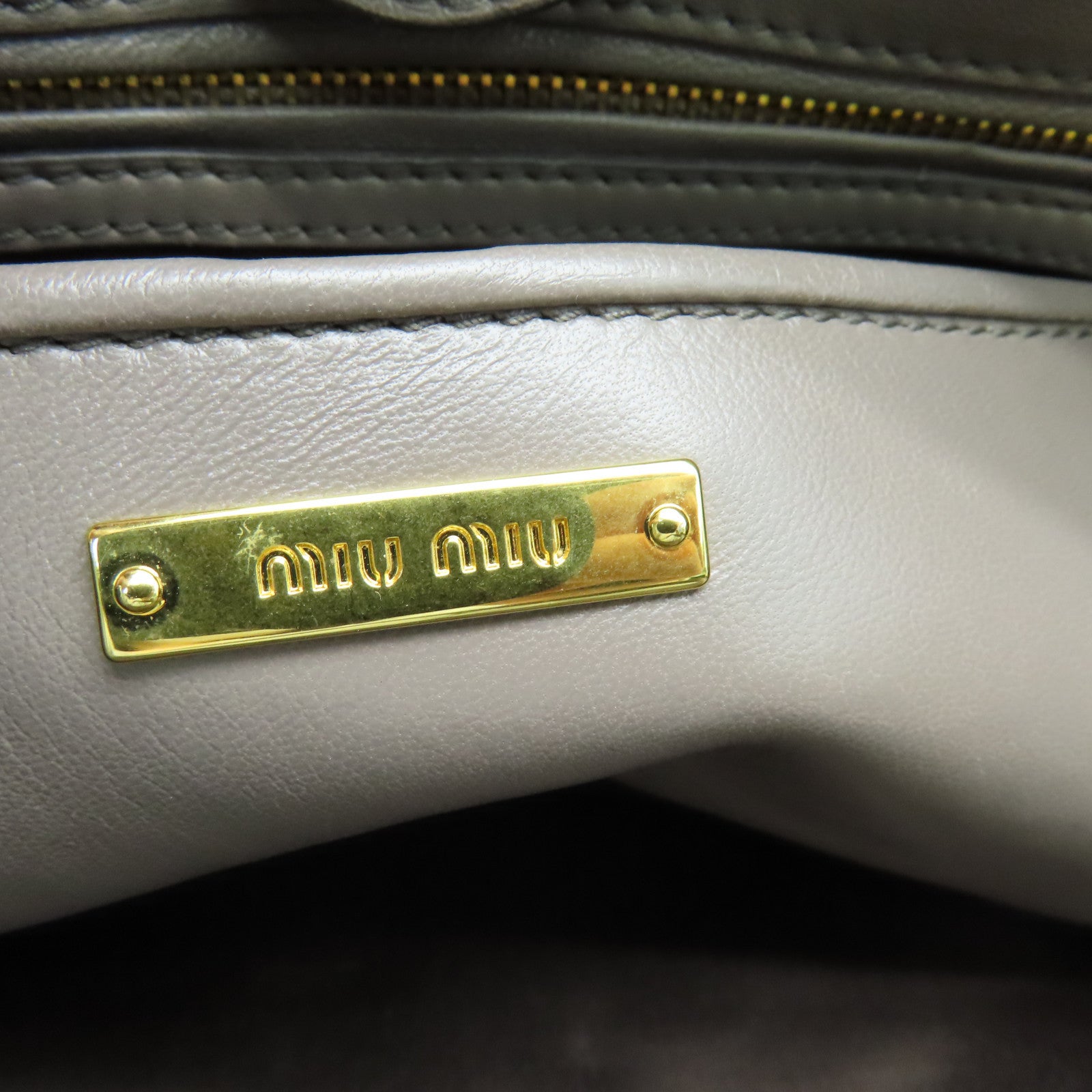 Miu Miu 羊皮皮革2 Way Shoulder Bag两用手挽肩背袋灰色