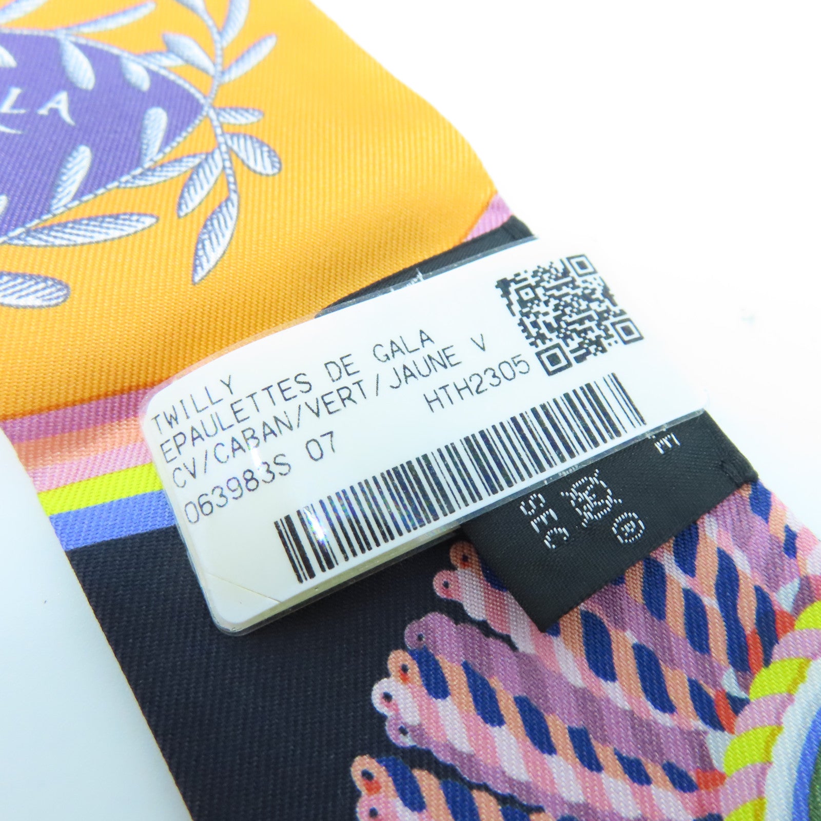 HERMES 絲質Twilly絲巾黑色