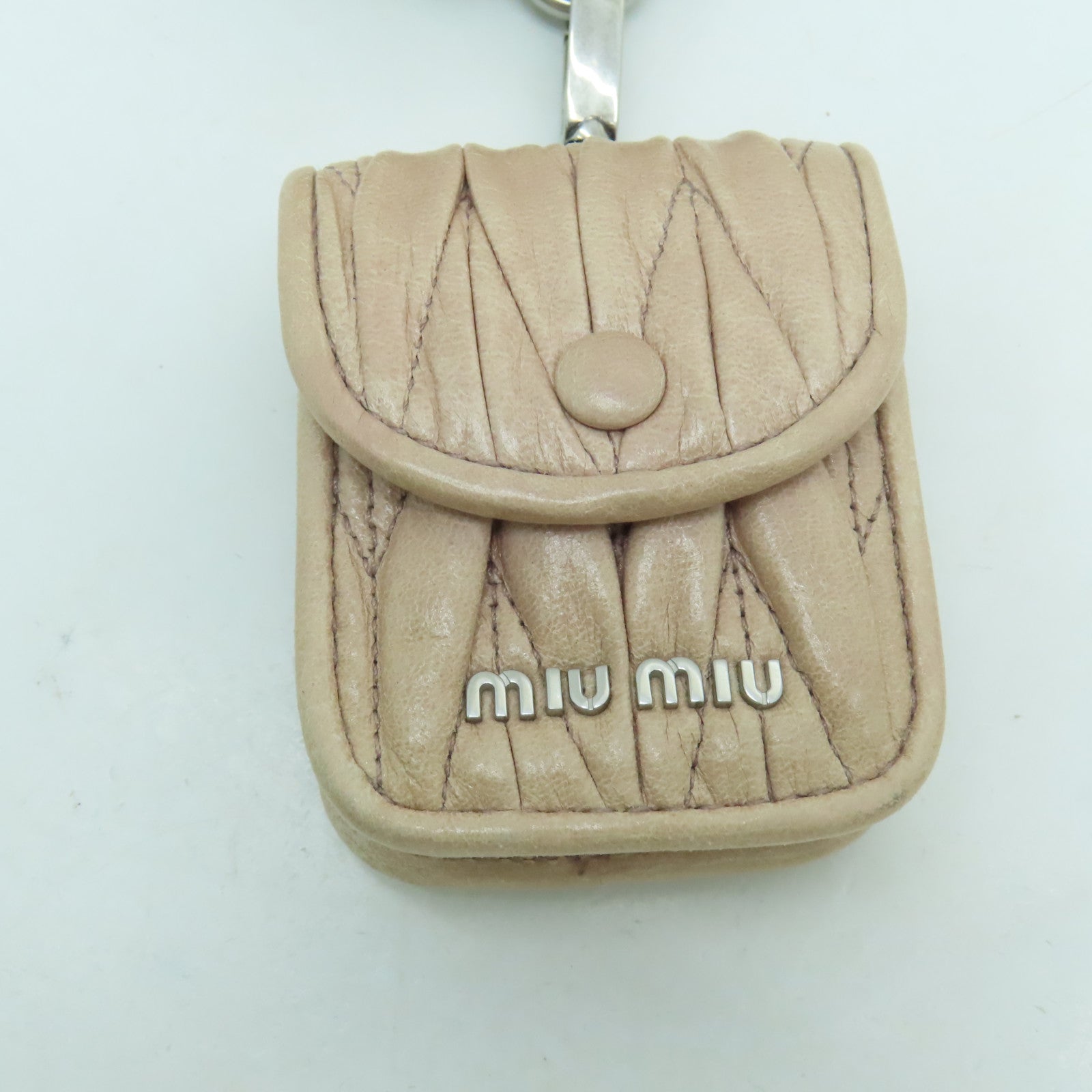 Miu Miu 牛皮皮革Shoulder Bag银扣肩背袋粉红色
