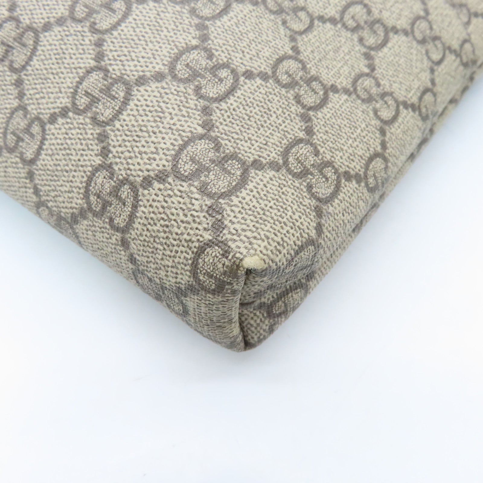 GUCCI coated canvas Shoulder Bag silver buckle shoulder bag light brown