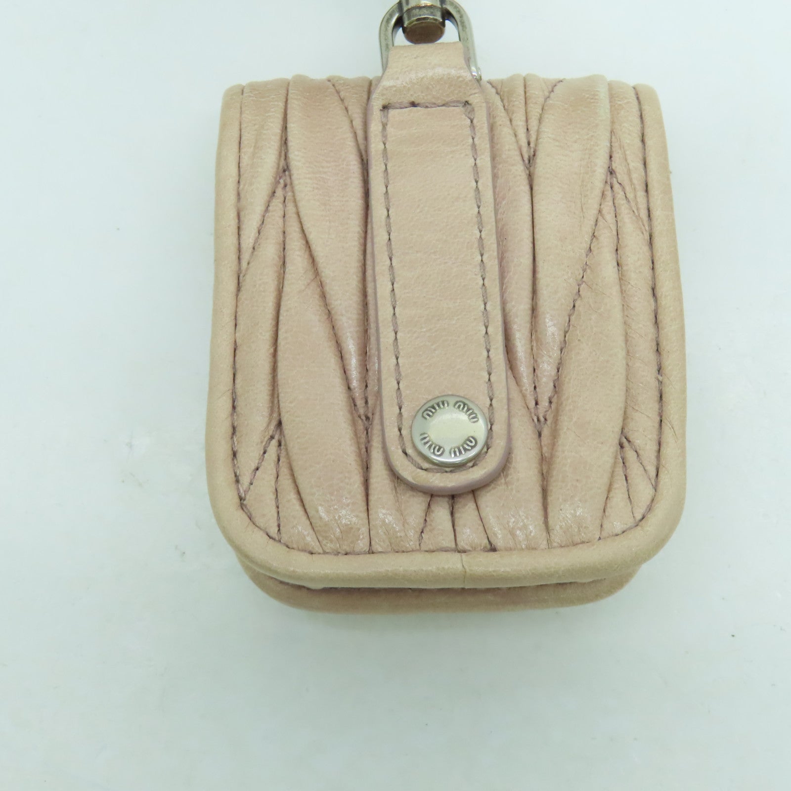 Miu Miu 牛皮皮革Shoulder Bag银扣肩背袋粉红色