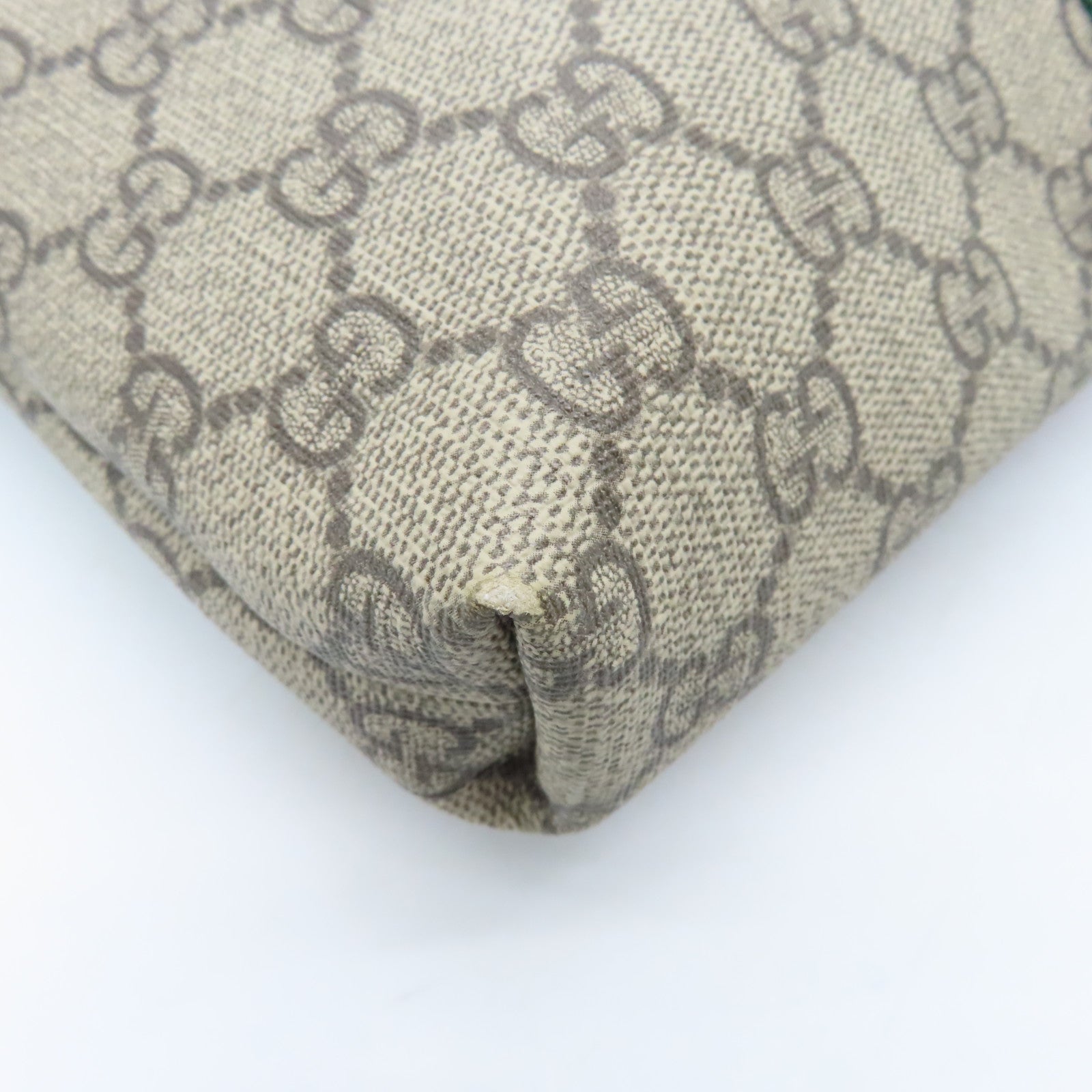 GUCCI coated canvas Shoulder Bag silver buckle shoulder bag light brown