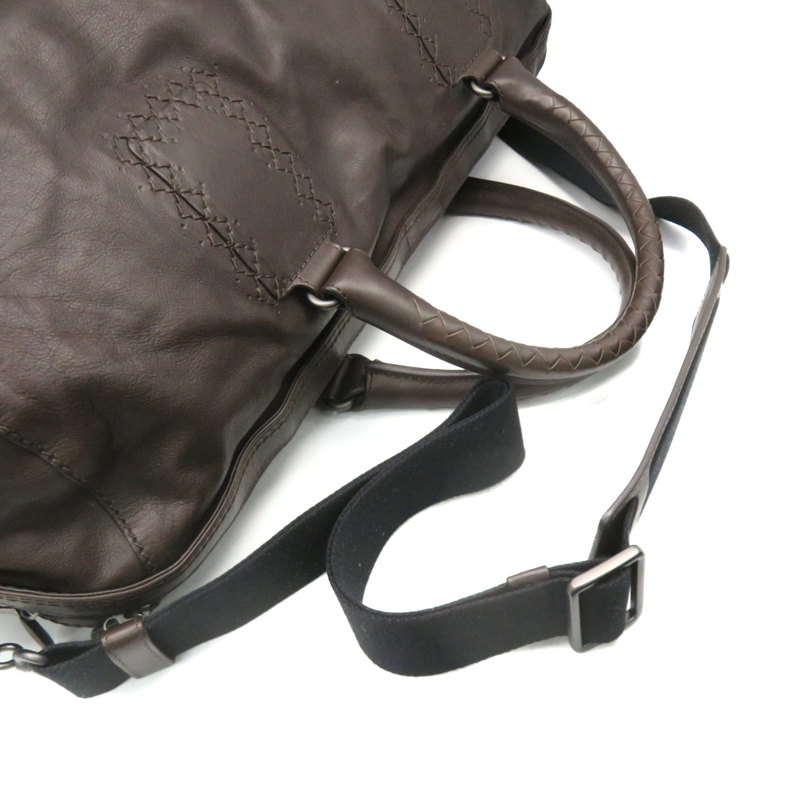 BOTTEGA VENETA 牛皮皮革2Way Shoulder Bag手挽肩背兩用袋啡色