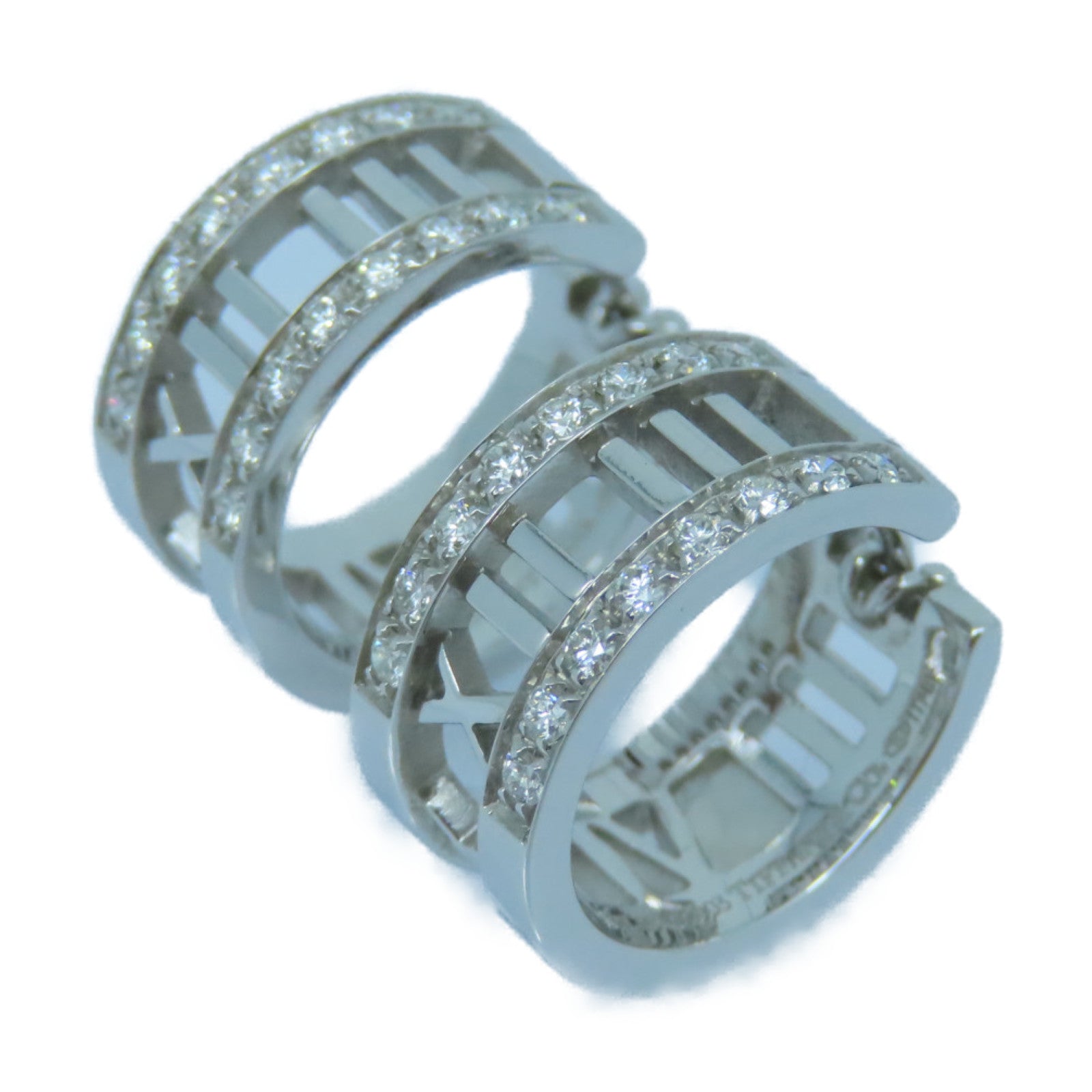 TIFFANY＆CO 18K白金Atlas Earrings耳環