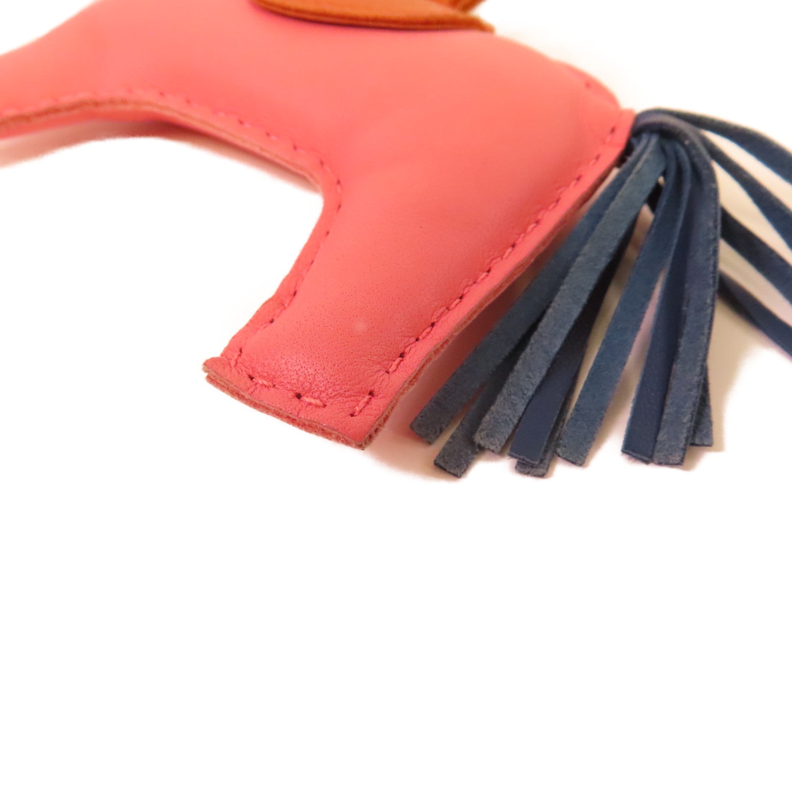 HERMES Milo皮革Rodeo MM Charm掛飾Rose Azalee杜鵑粉色