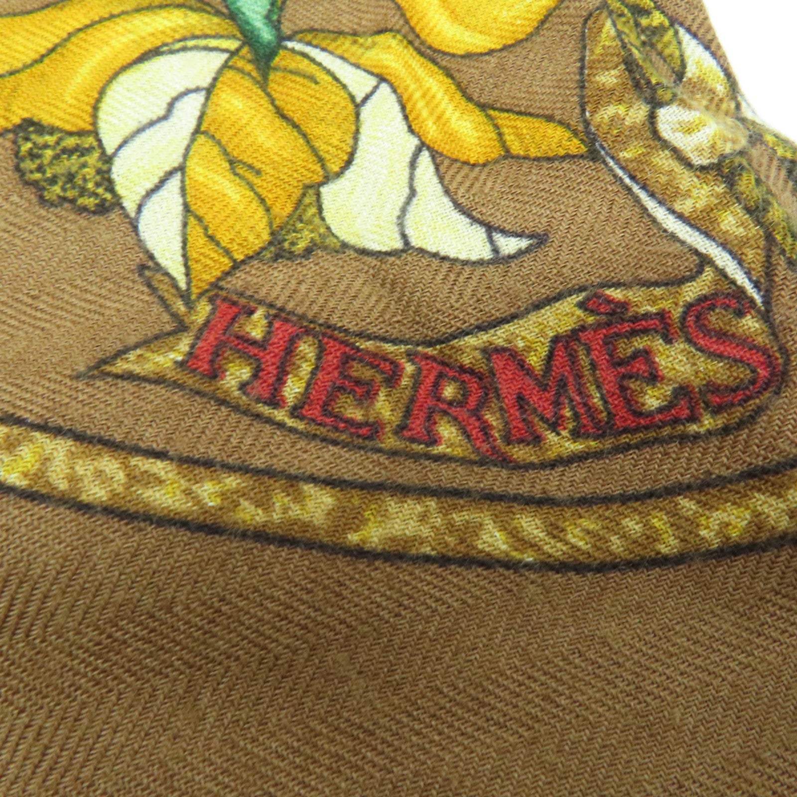 HERMES 羊绒Scarf围巾啡色黄色140x140cm