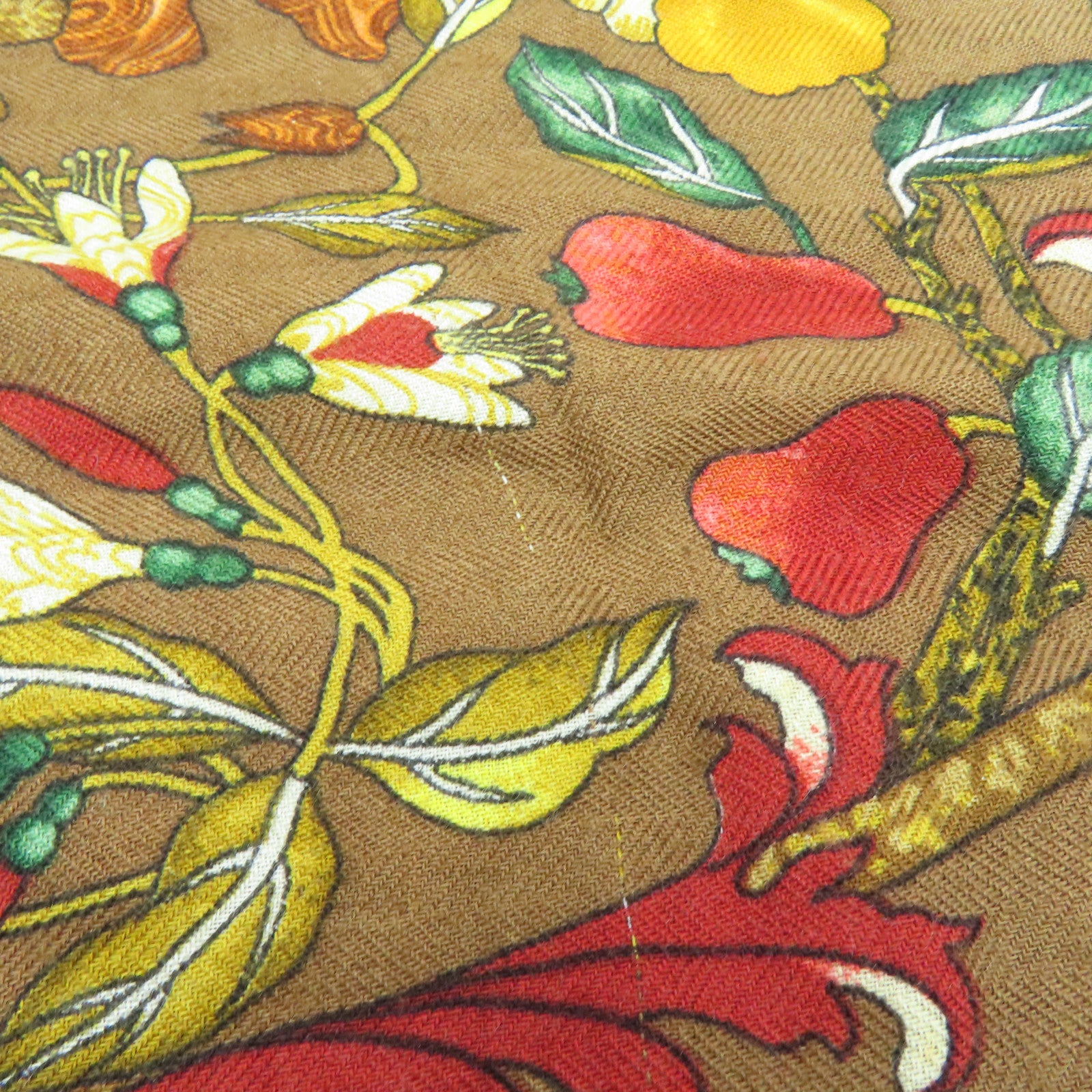 HERMES 羊绒Scarf围巾啡色黄色140x140cm