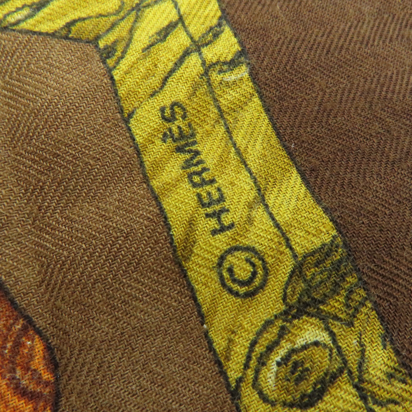 HERMES 羊绒Scarf围巾啡色黄色140x140cm