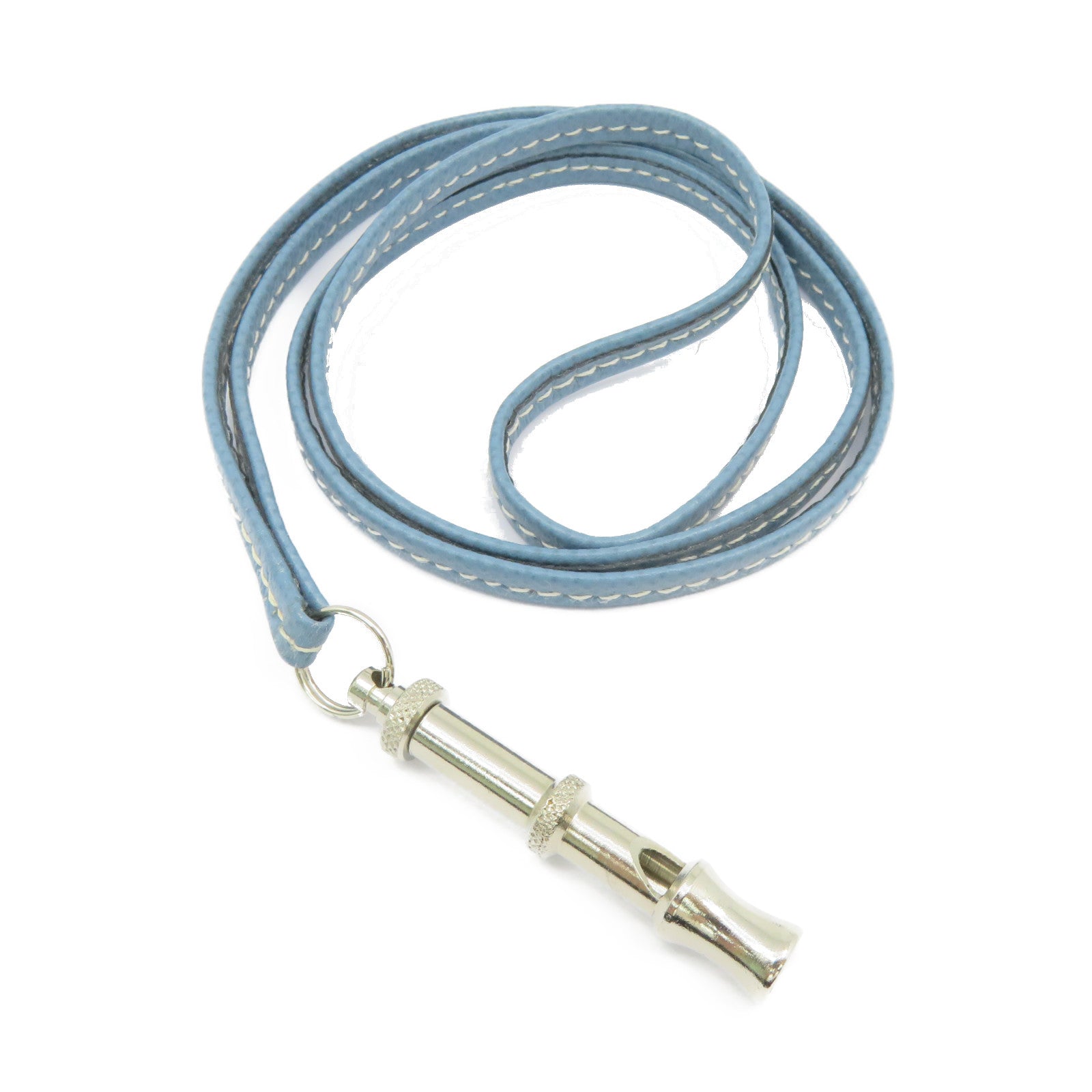 HERMES 【激減優惠】牛皮皮革Necklace/Charm項鏈/掛飾淺藍色