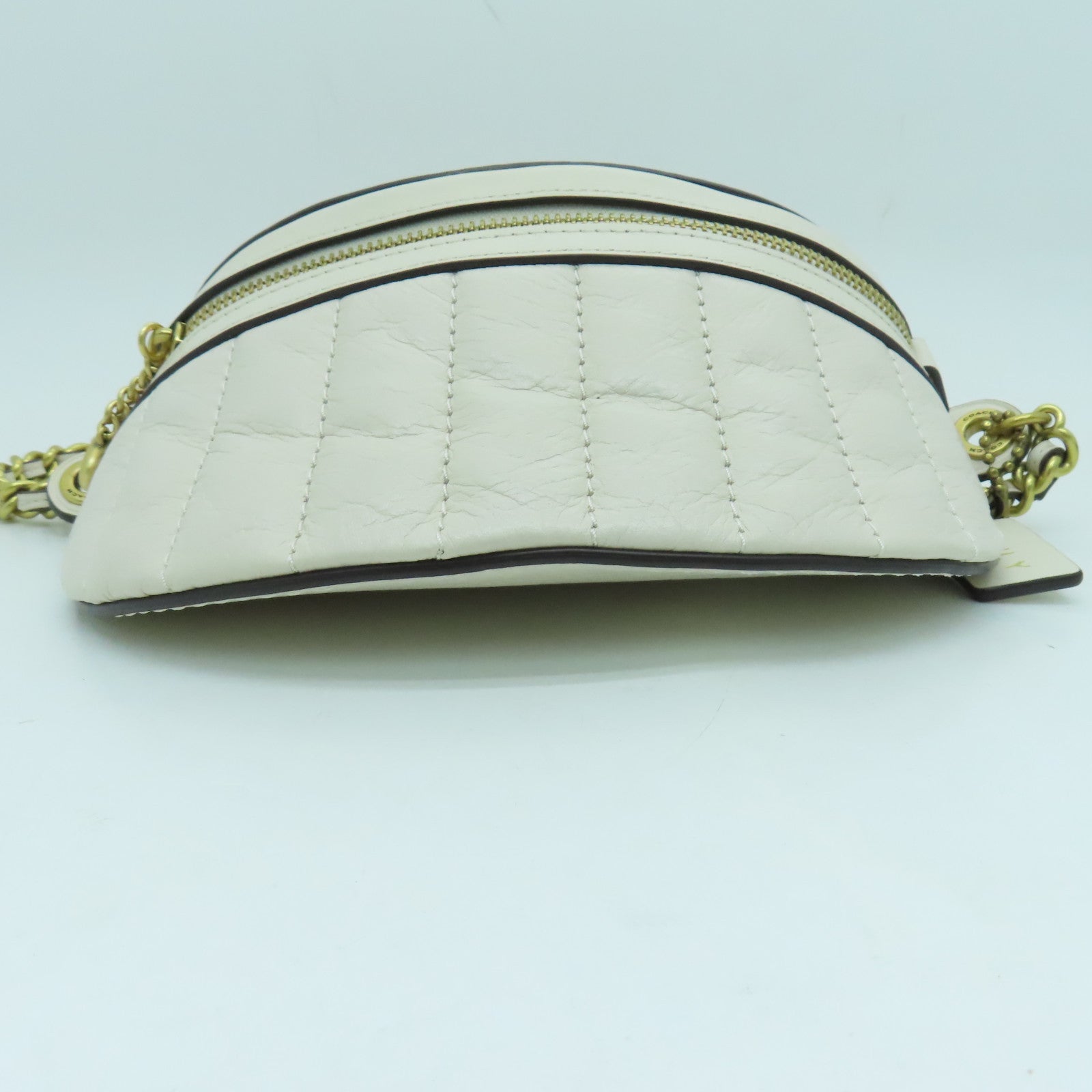 COACH 牛皮皮革Waist Bag金扣腰包白色