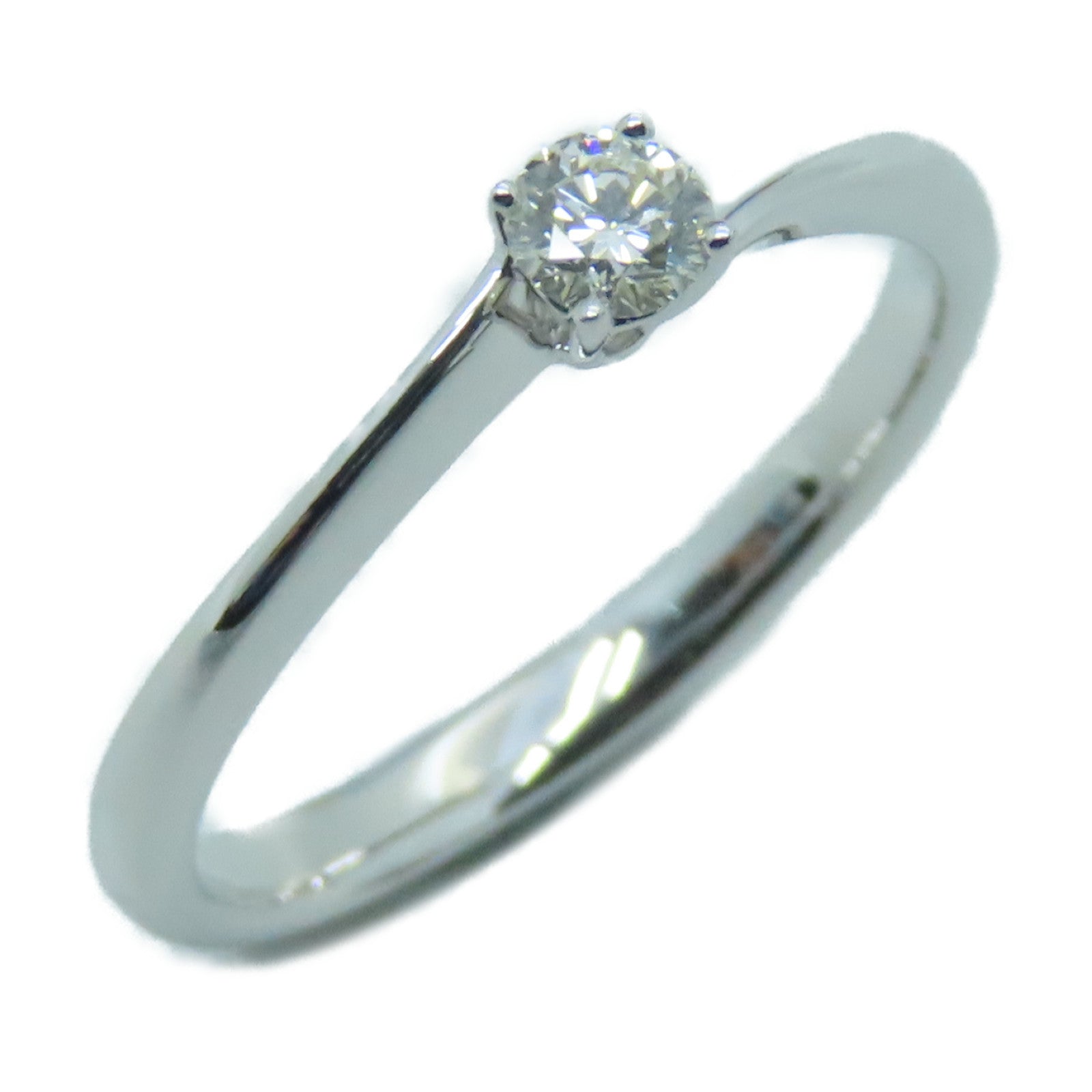 JEWELRY 18K White Gold Diamond Ring0.15ct Diamond Ring US#6.75