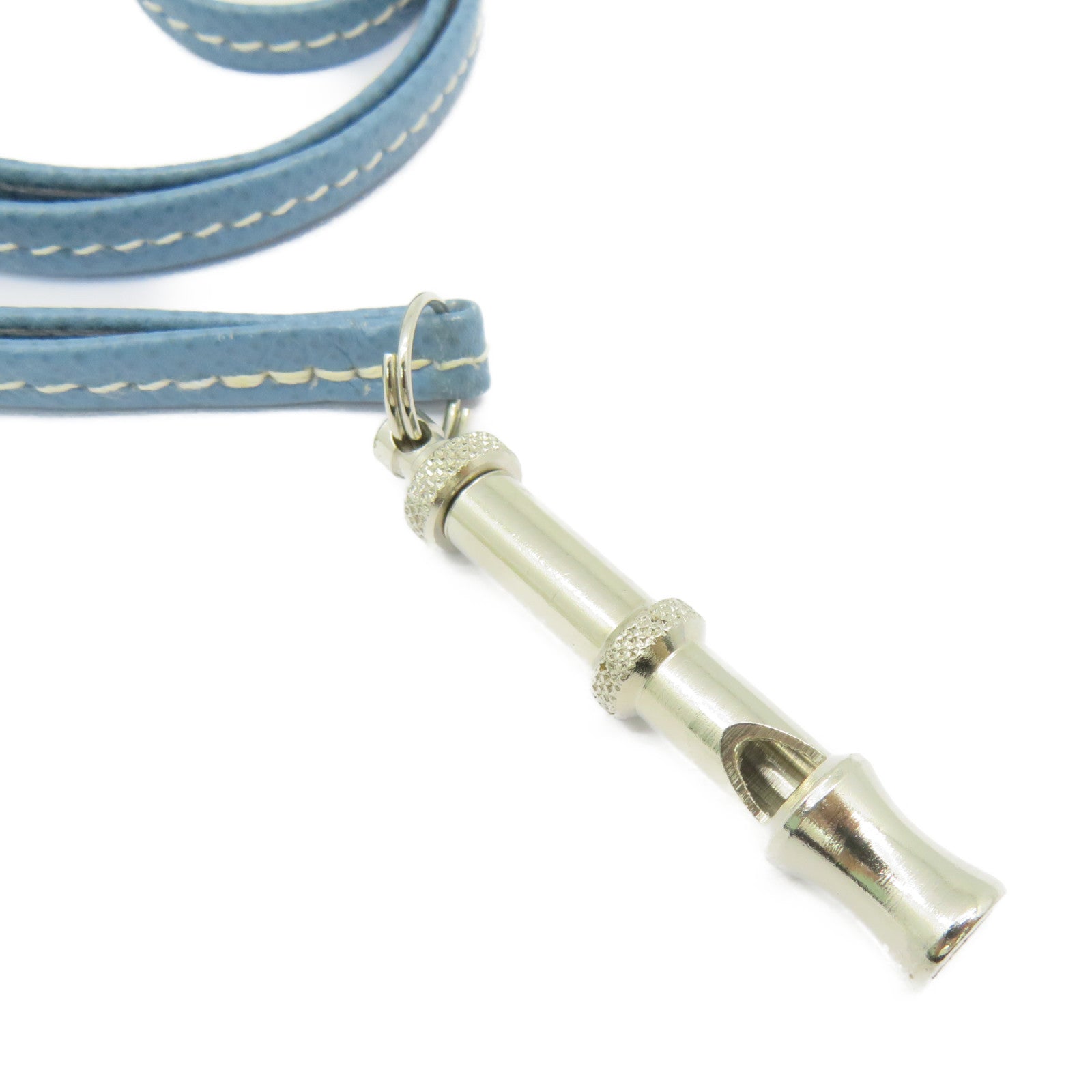 HERMES 【激減優惠】牛皮皮革Necklace/Charm項鏈/掛飾淺藍色