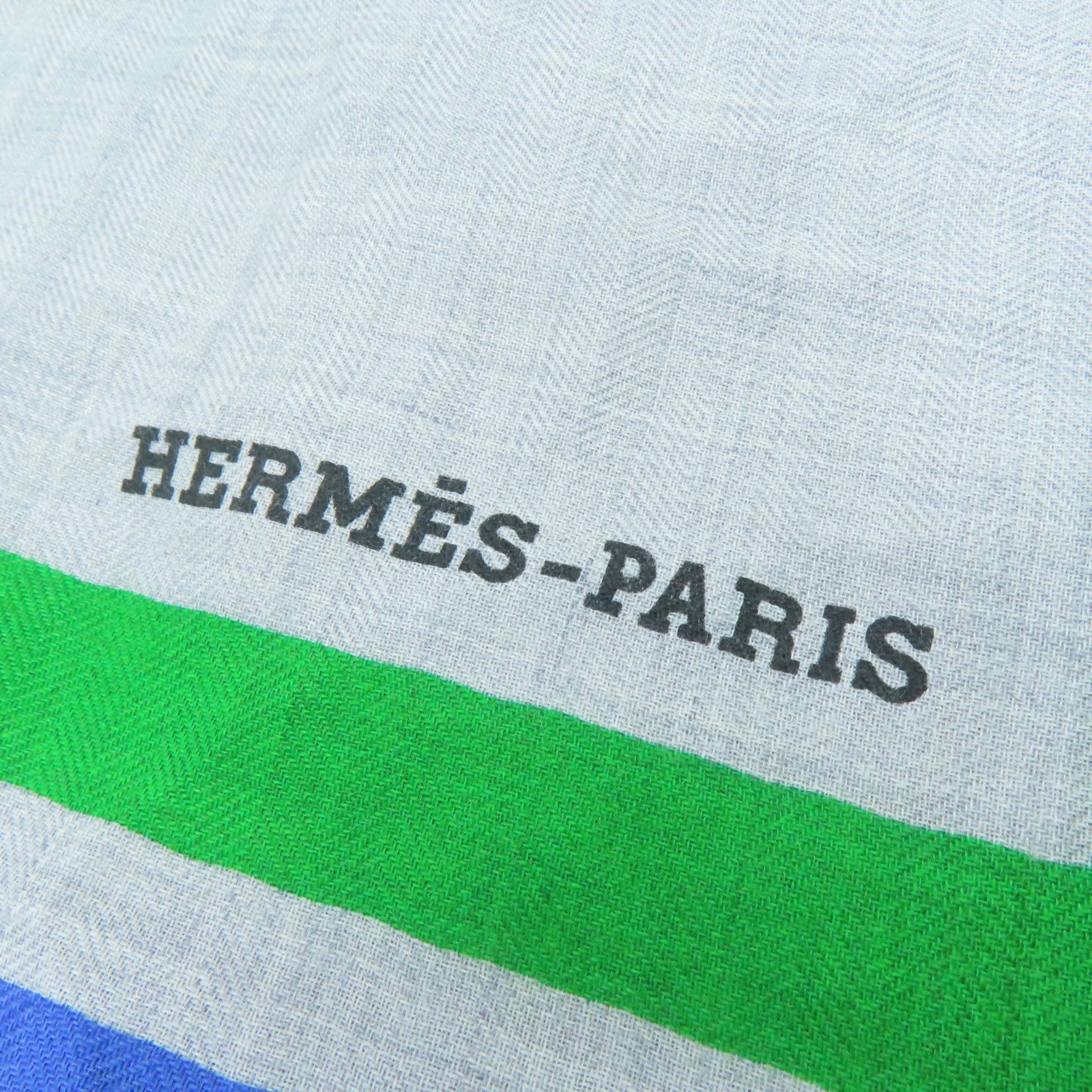 HERMES 羊绒Scarf围巾灰色蓝色140x140cm