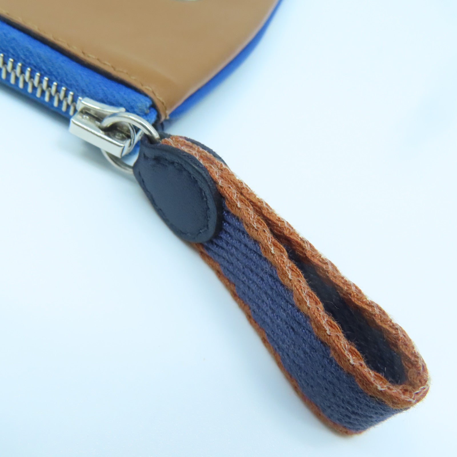 HERMES Swift皮革Carre Pocket Pouch銀扣手拿包啡色/藍色/黃色