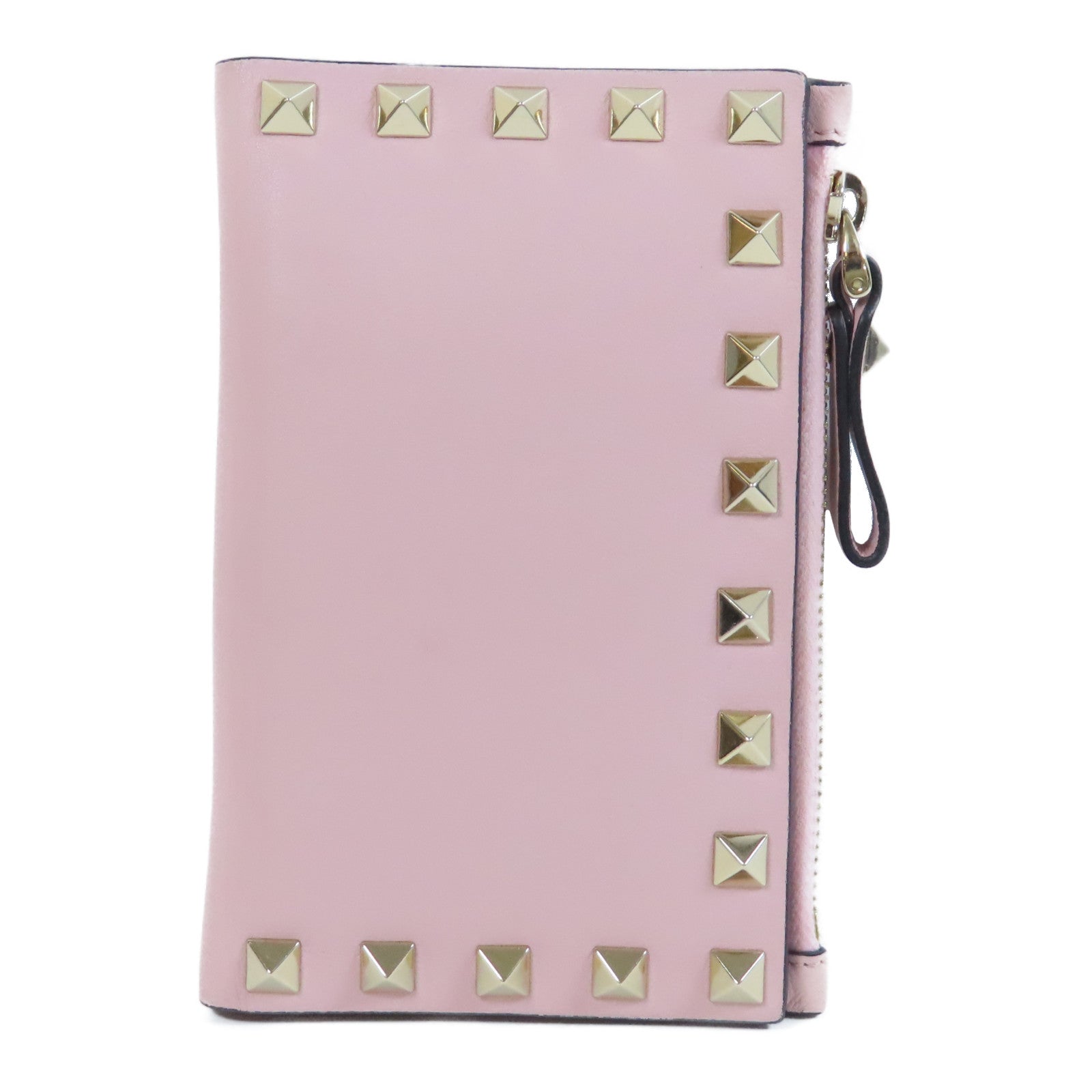 Valentino 皮革Wallet金扣錢包粉紅色