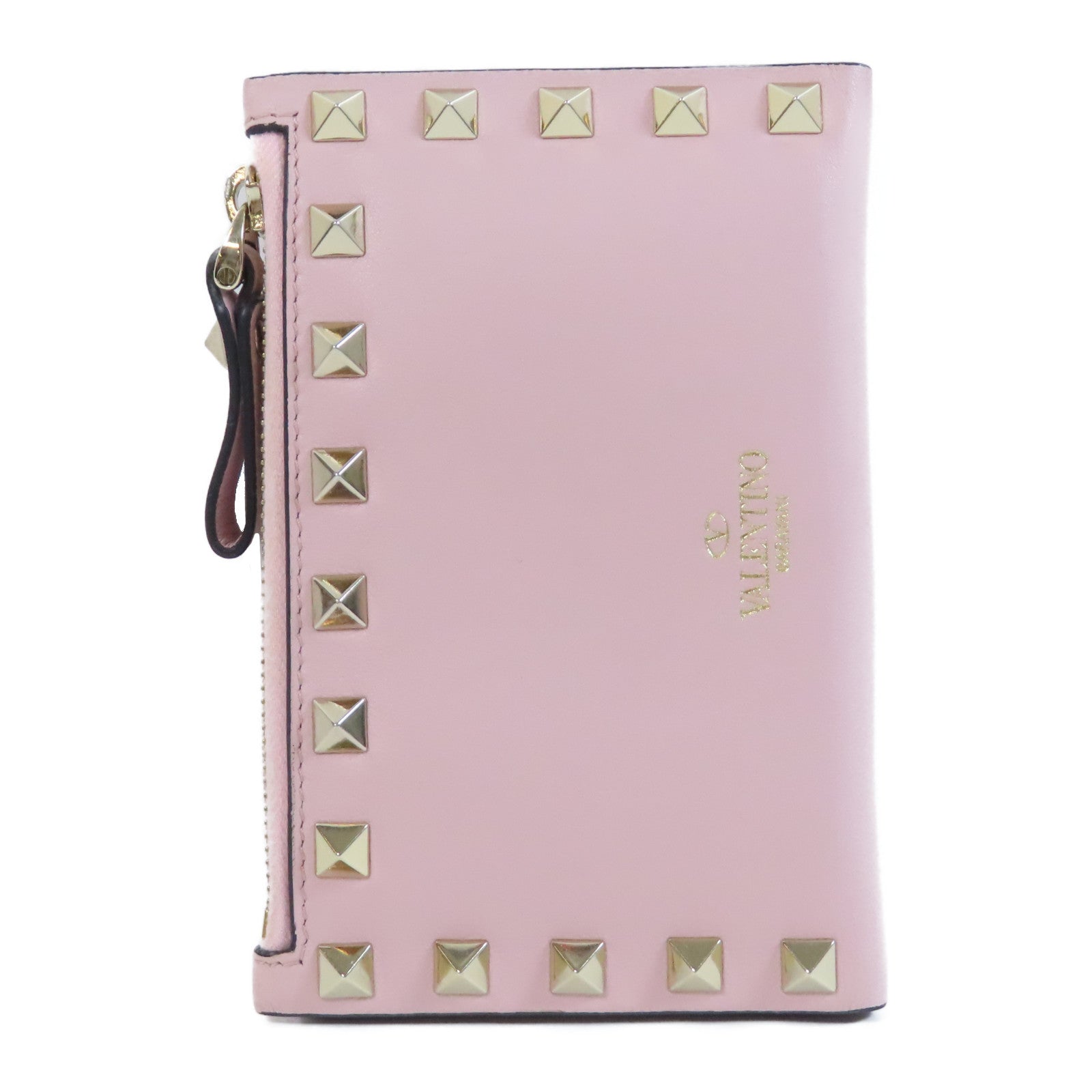 Valentino 皮革Wallet金扣錢包粉紅色