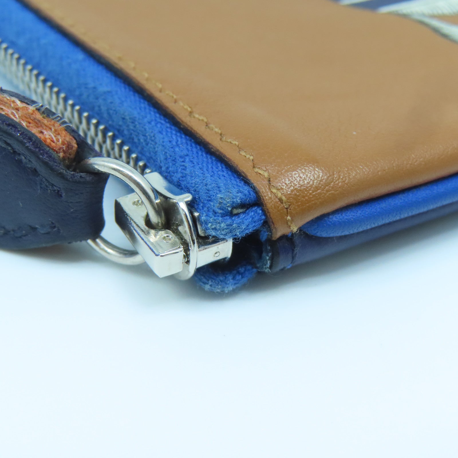 HERMES Swift皮革Carre Pocket Pouch銀扣手拿包啡色/藍色/黃色