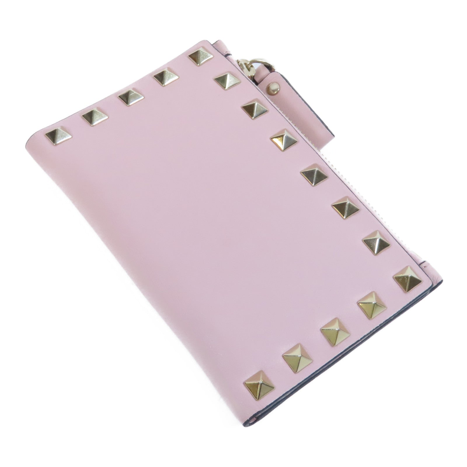 Valentino 皮革Wallet金扣錢包粉紅色