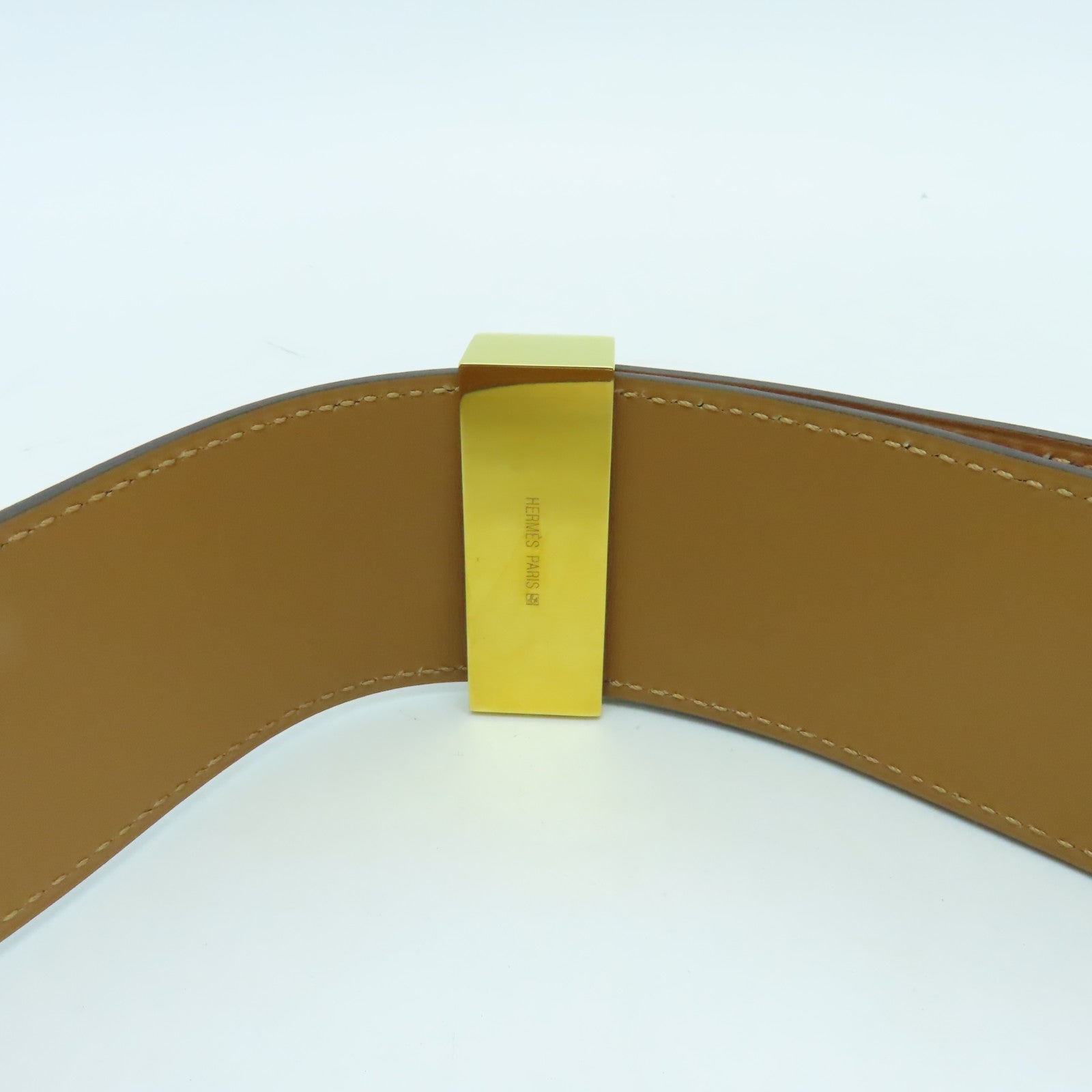 HERMES Epsom皮革Collier De Chien Belt 80cm金扣皮帶Rouge