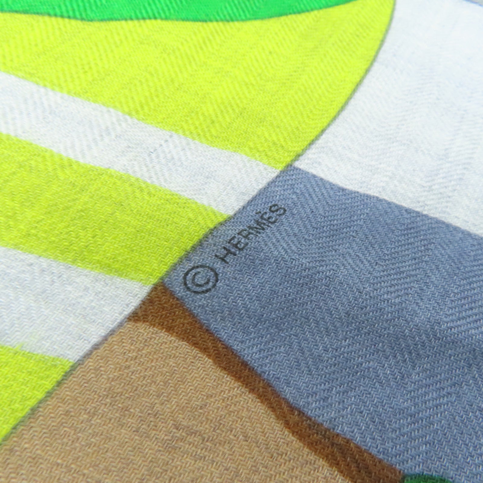 HERMES 羊绒Scarf围巾灰色蓝色140x140cm