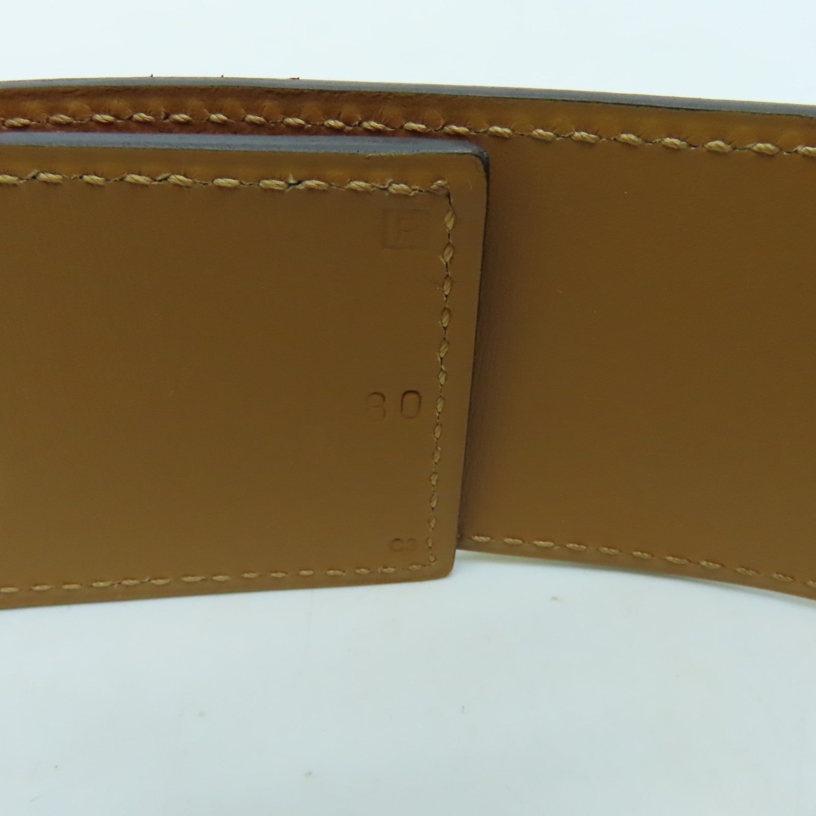 HERMES Epsom皮革Collier De Chien Belt 80cm金扣皮帶Rouge