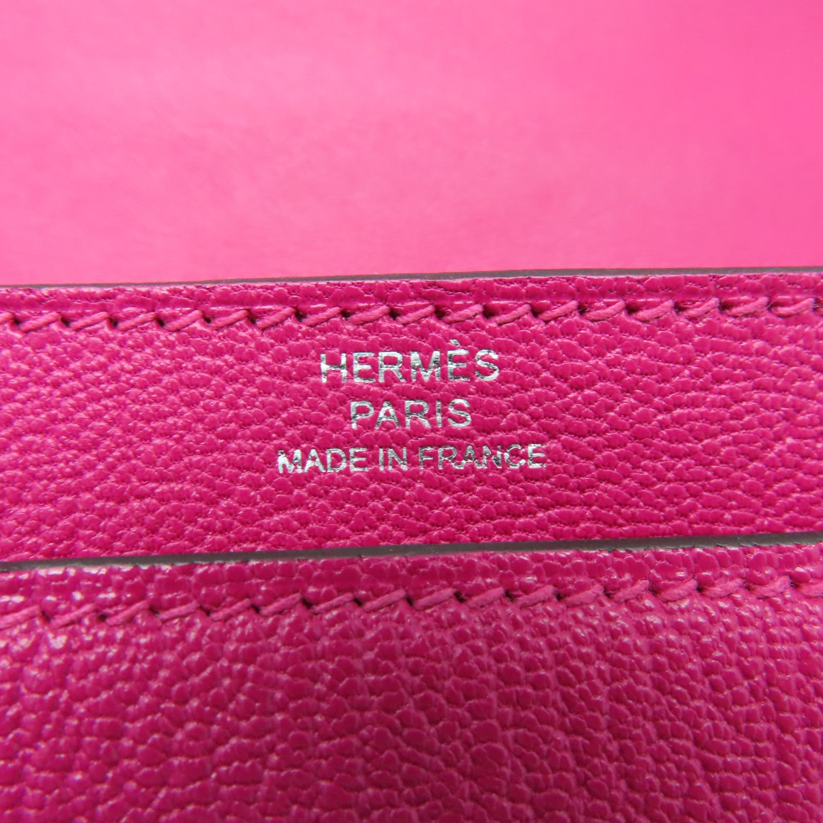 HERMES Chevre Leather Mini Verrou Silver Buckle Handle Bag Rose Extreme Pink