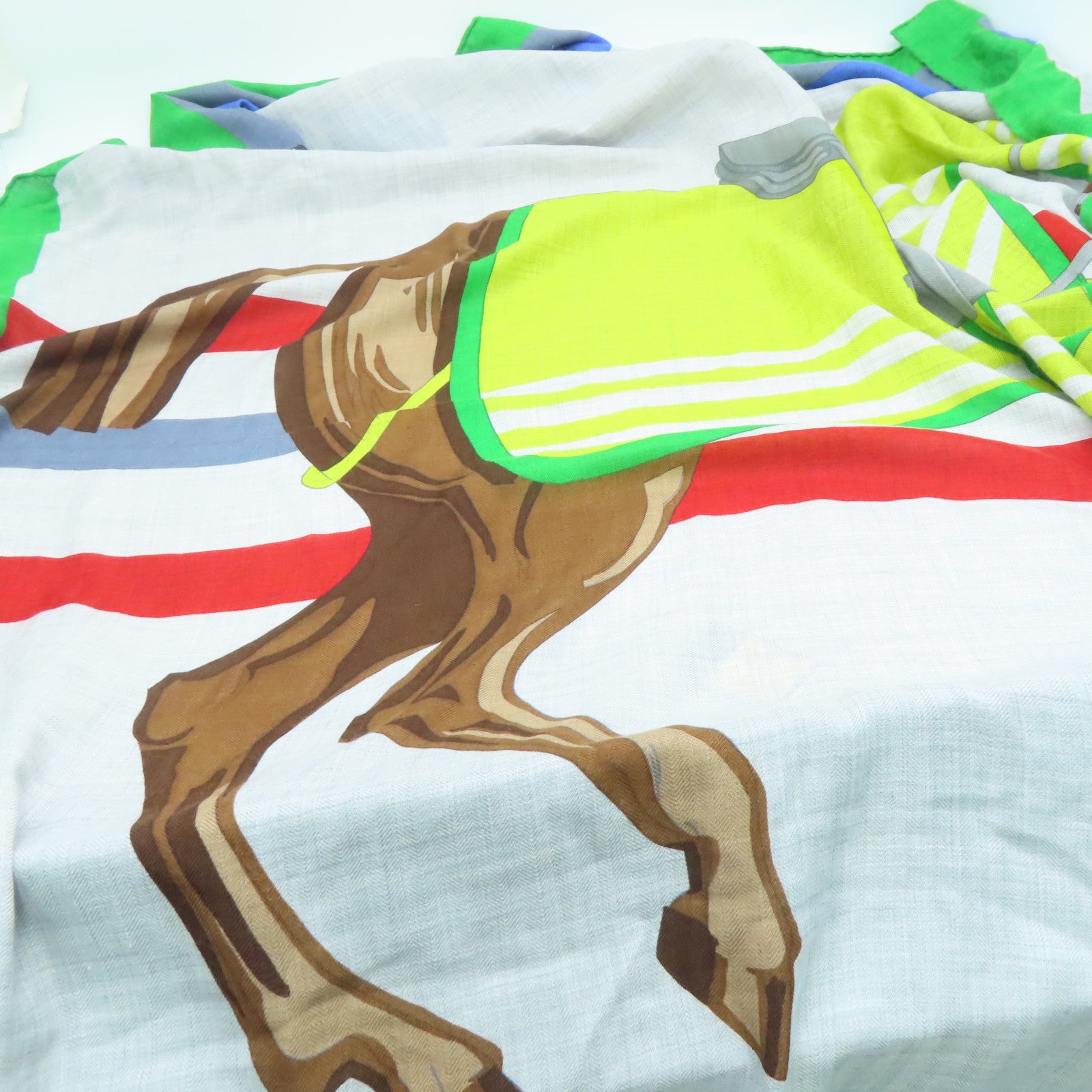 HERMES 羊绒Scarf围巾灰色蓝色140x140cm
