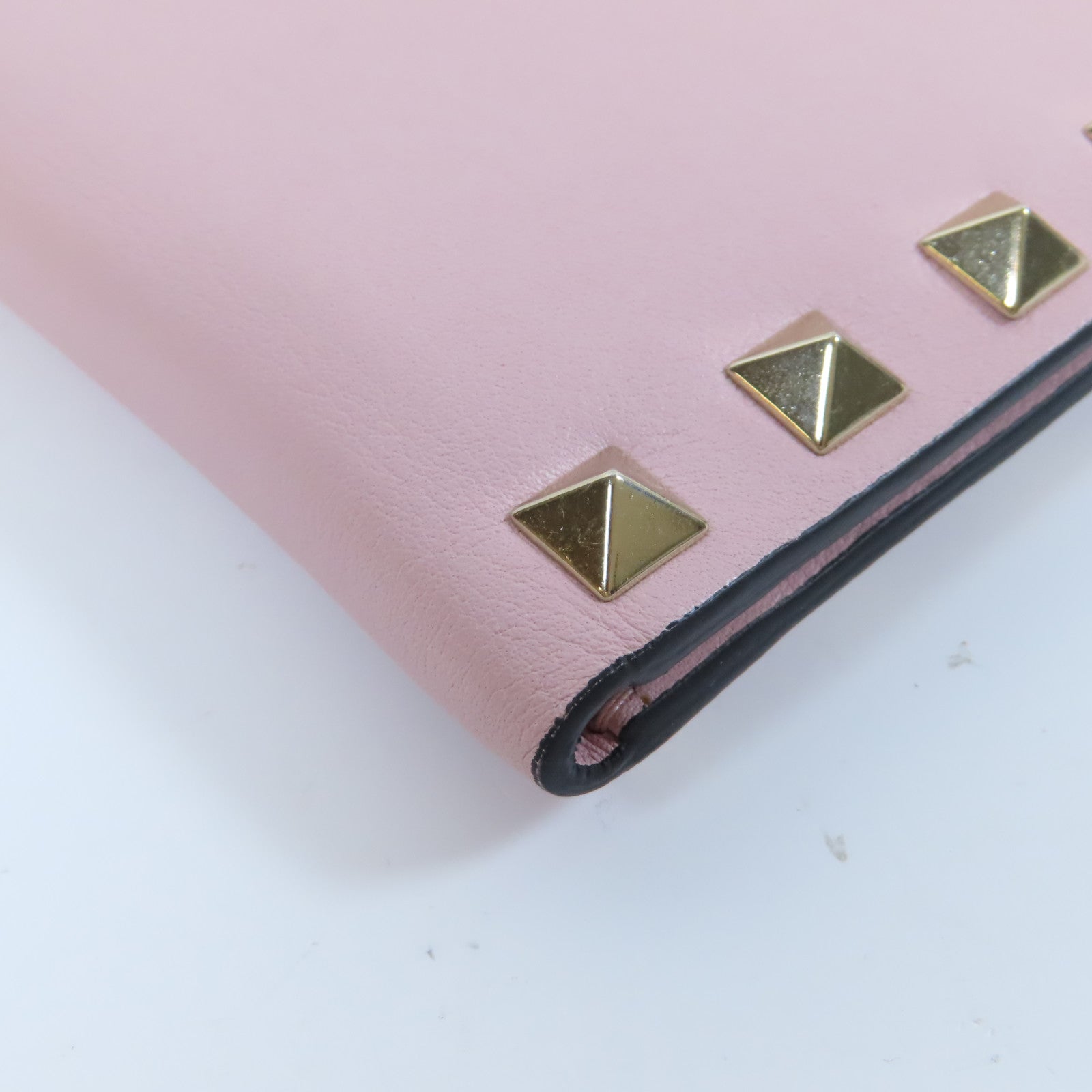Valentino 皮革Wallet金扣錢包粉紅色