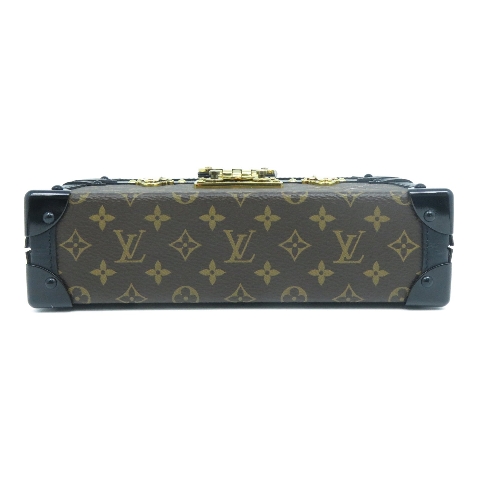 LOUIS VUITTON Monogram Petite Malle金扣肩背袋啡色/黑色