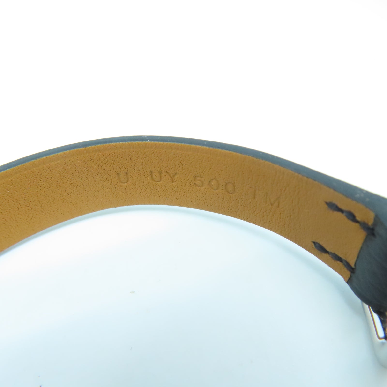 HERMES Veau Epsom皮革Tonight Bracelet銀扣手環黑色