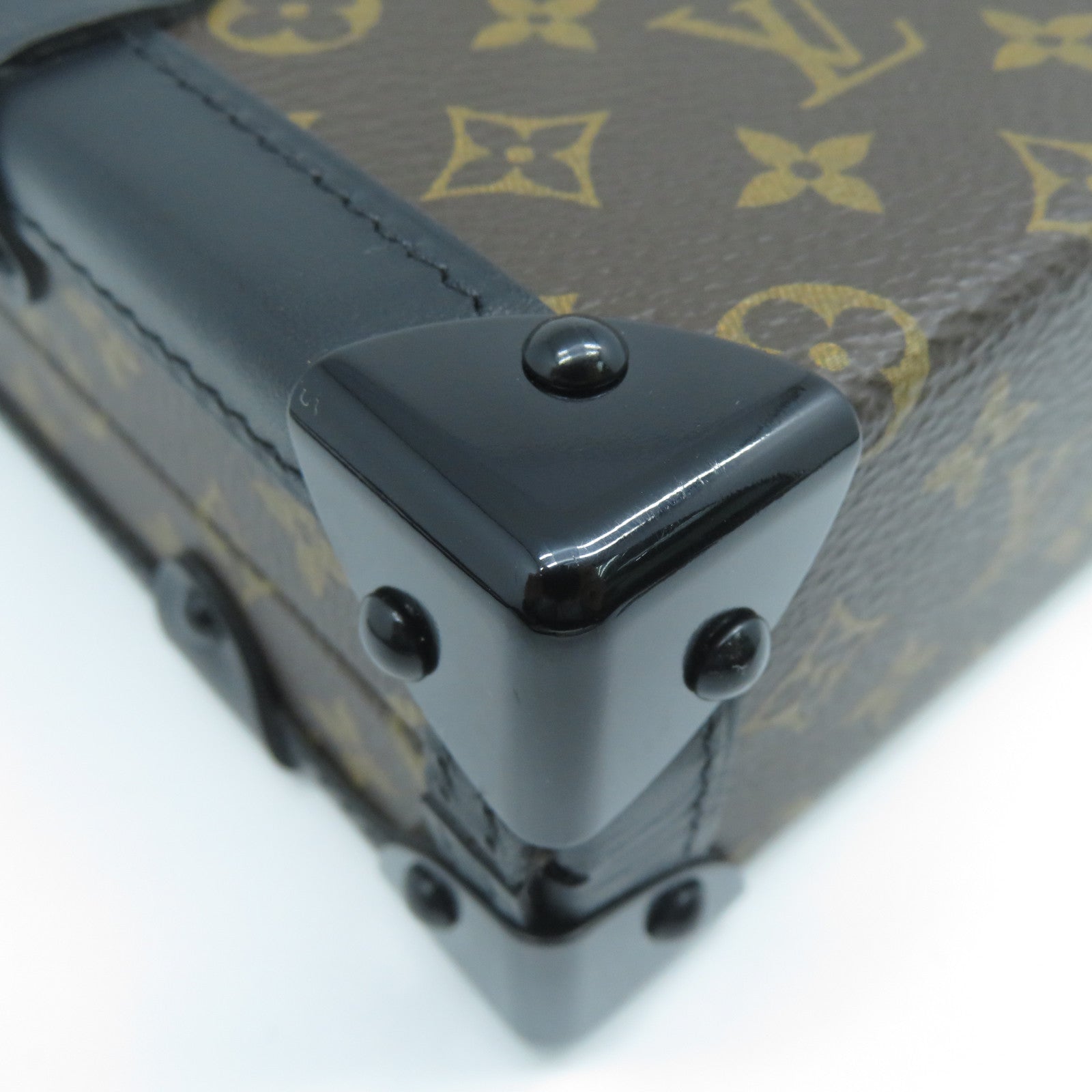 LOUIS VUITTON Monogram Petite Malle金扣肩背袋啡色/黑色