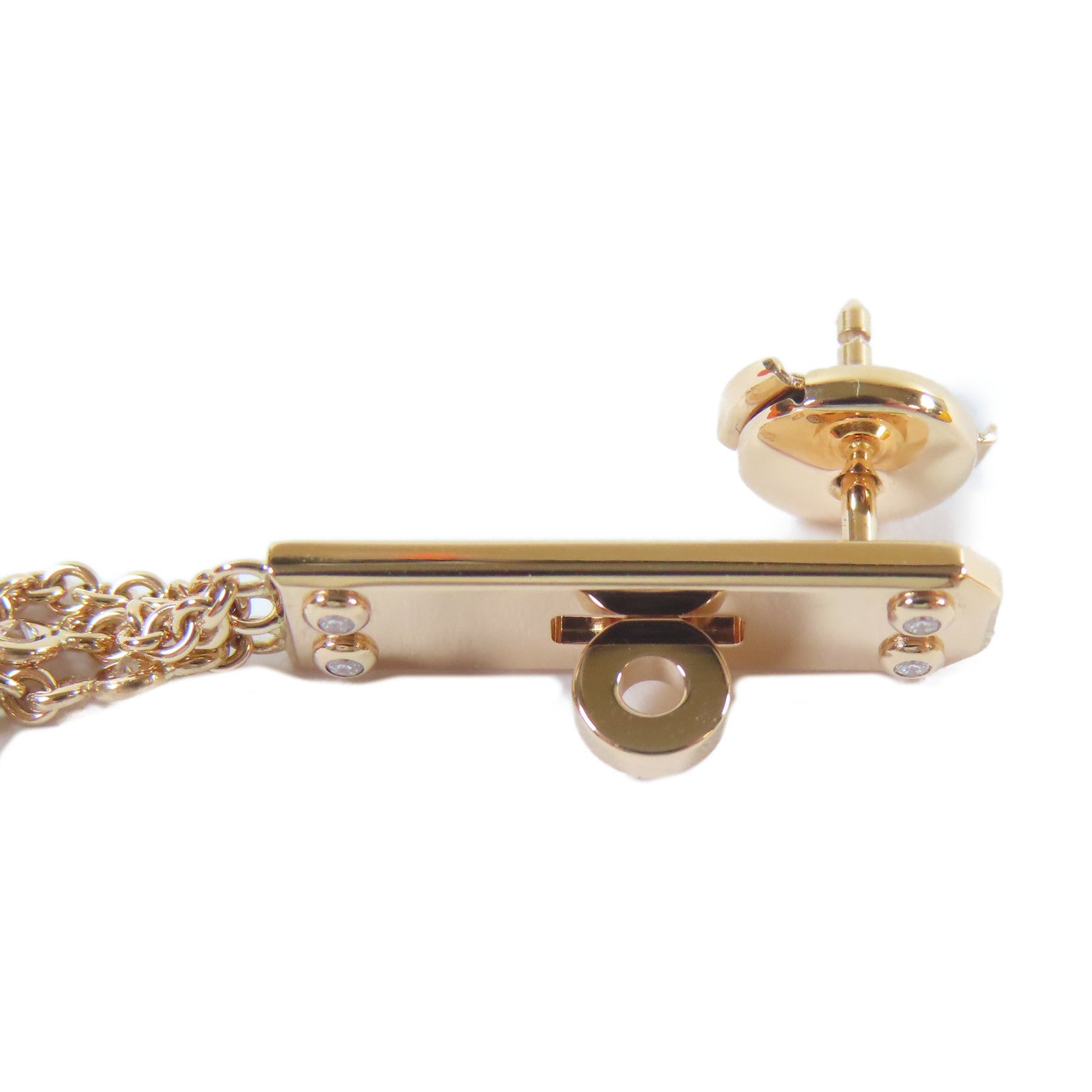 HERMES 18K玫瑰金Kelly Gavroche Earrings0.25ct鑽石耳環
