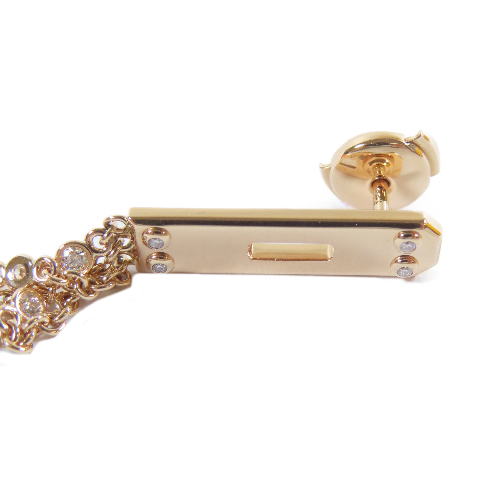 HERMES 18K玫瑰金Kelly Gavroche Earrings0.25ct鑽石耳環