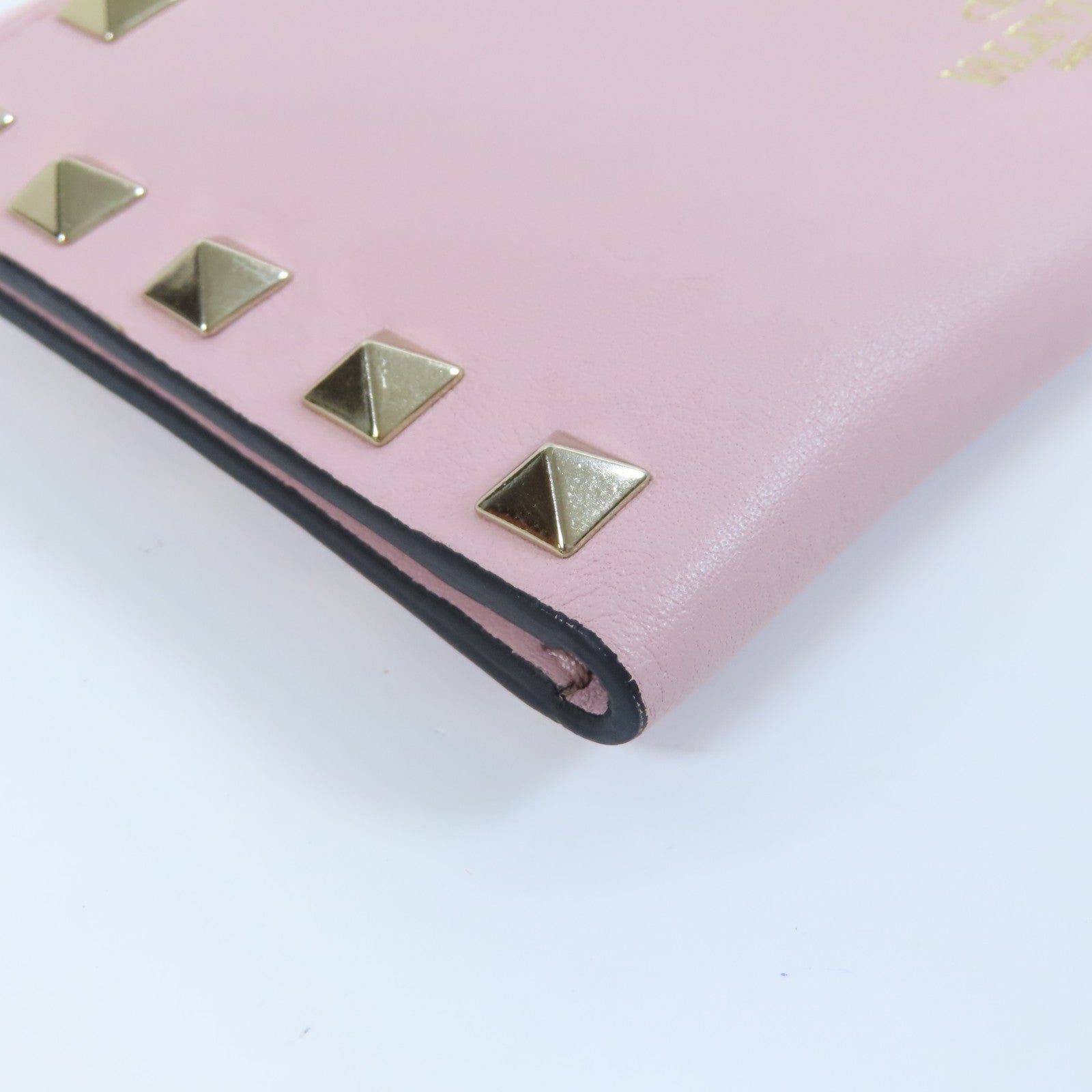 Valentino 皮革Wallet金扣錢包粉紅色