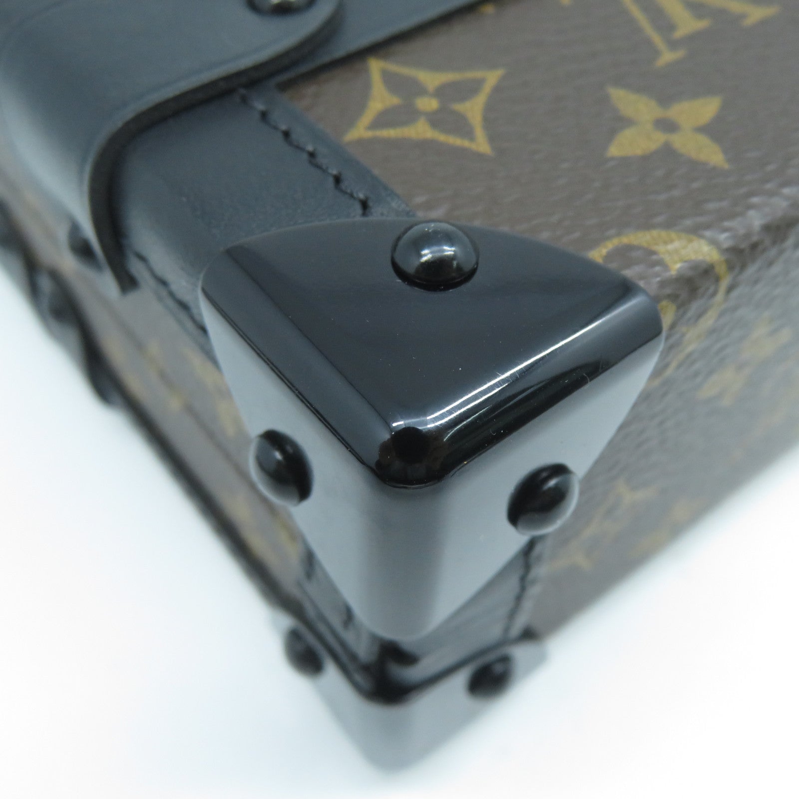 LOUIS VUITTON Monogram Petite Malle金扣肩背袋啡色/黑色