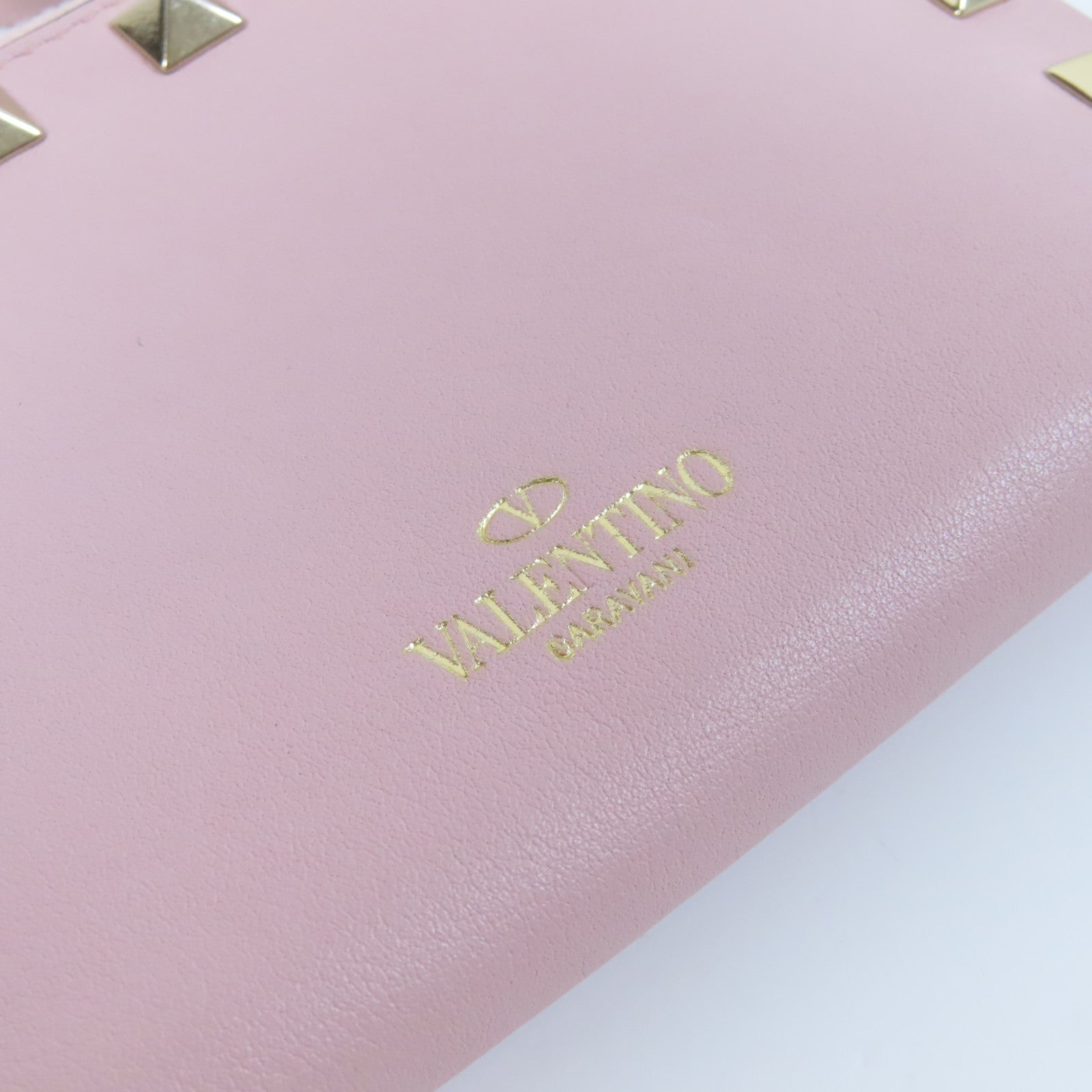 Valentino 皮革Wallet金扣錢包粉紅色