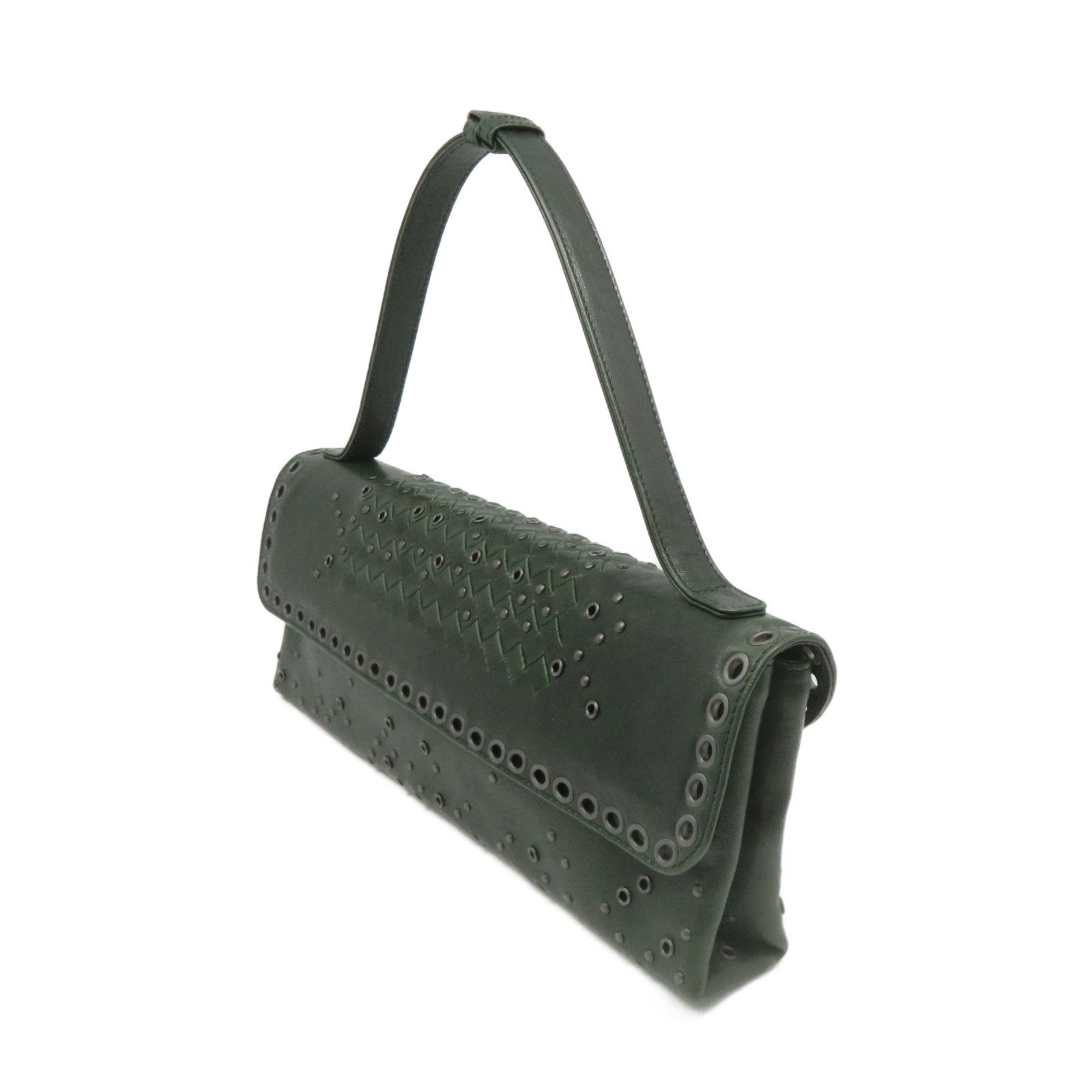BOTTEGA VENETA 【激減優惠】牛皮皮革Shoulder Bag肩背袋綠色