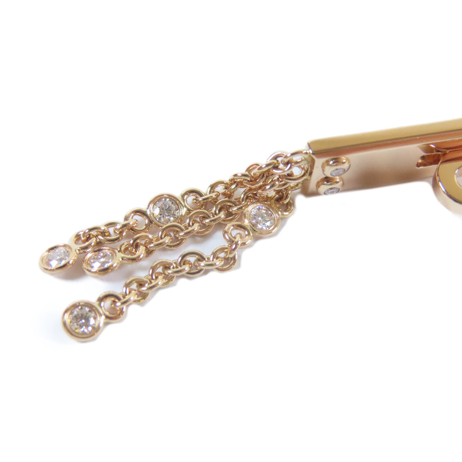 HERMES 18K玫瑰金Kelly Gavroche Earrings0.25ct鑽石耳環