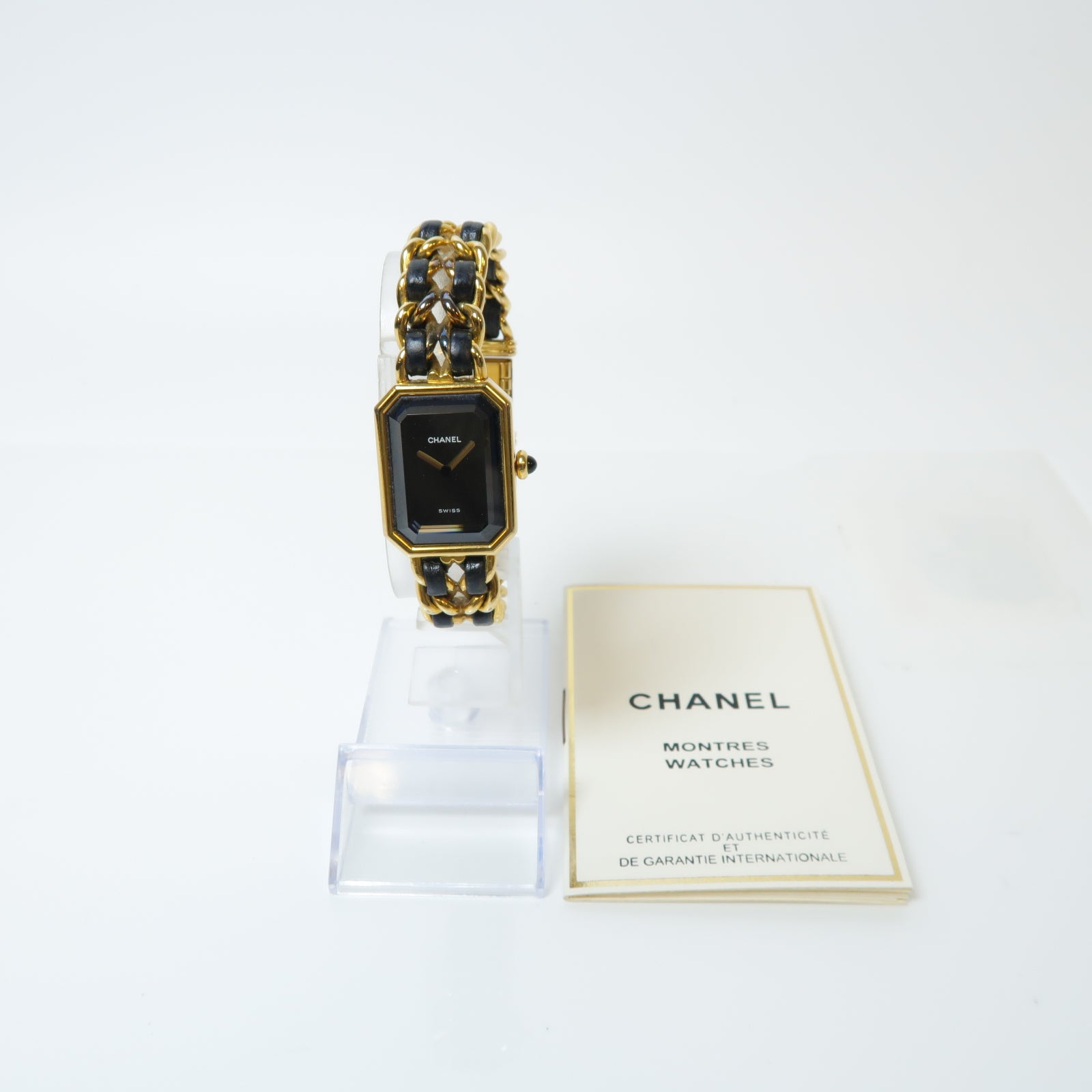 CHANEL Premiere M鍍金手錶石英機芯黑色