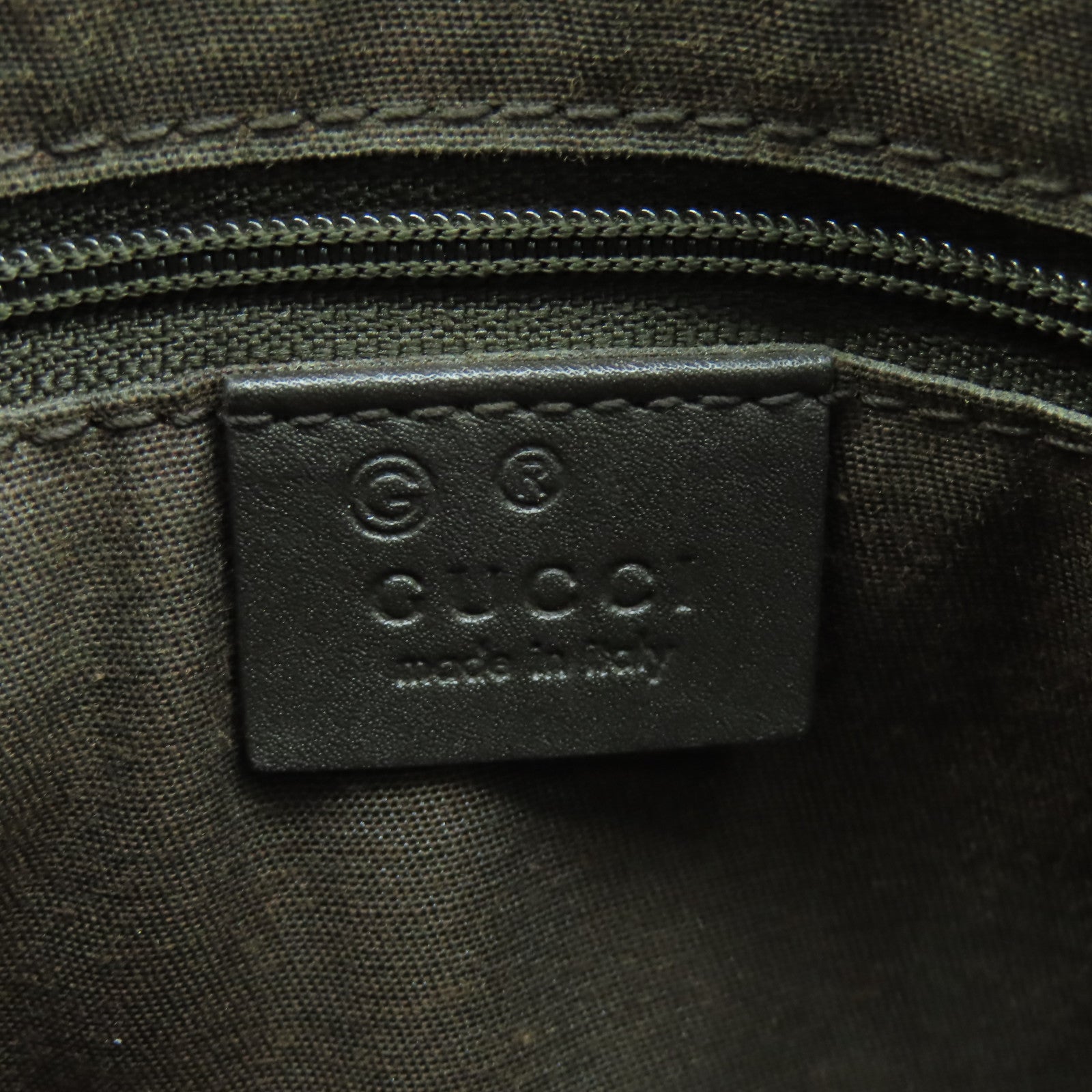 GUCCI 帆布/皮革Boston Bag金扣肩背袋啡色