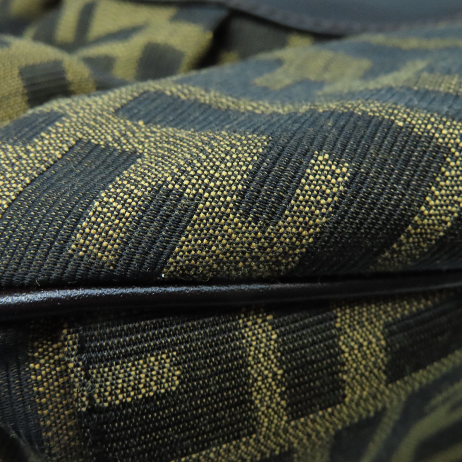 FENDI 帆布Shoulder Bag金扣肩背袋棕色/黑色