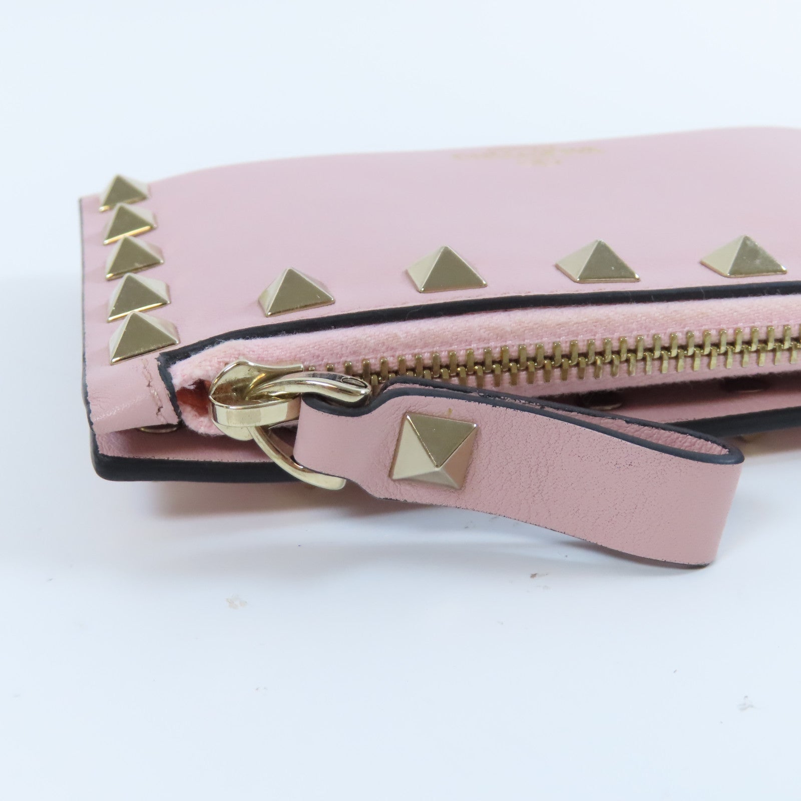 Valentino 皮革Wallet金扣錢包粉紅色