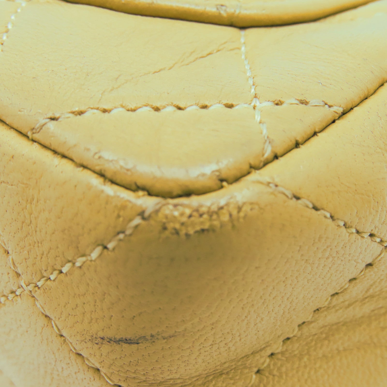 CHANEL 【激減優惠】菱格羊皮皮革Vintage Classic Flap 17cm金扣鏈帶肩背袋卡其色
