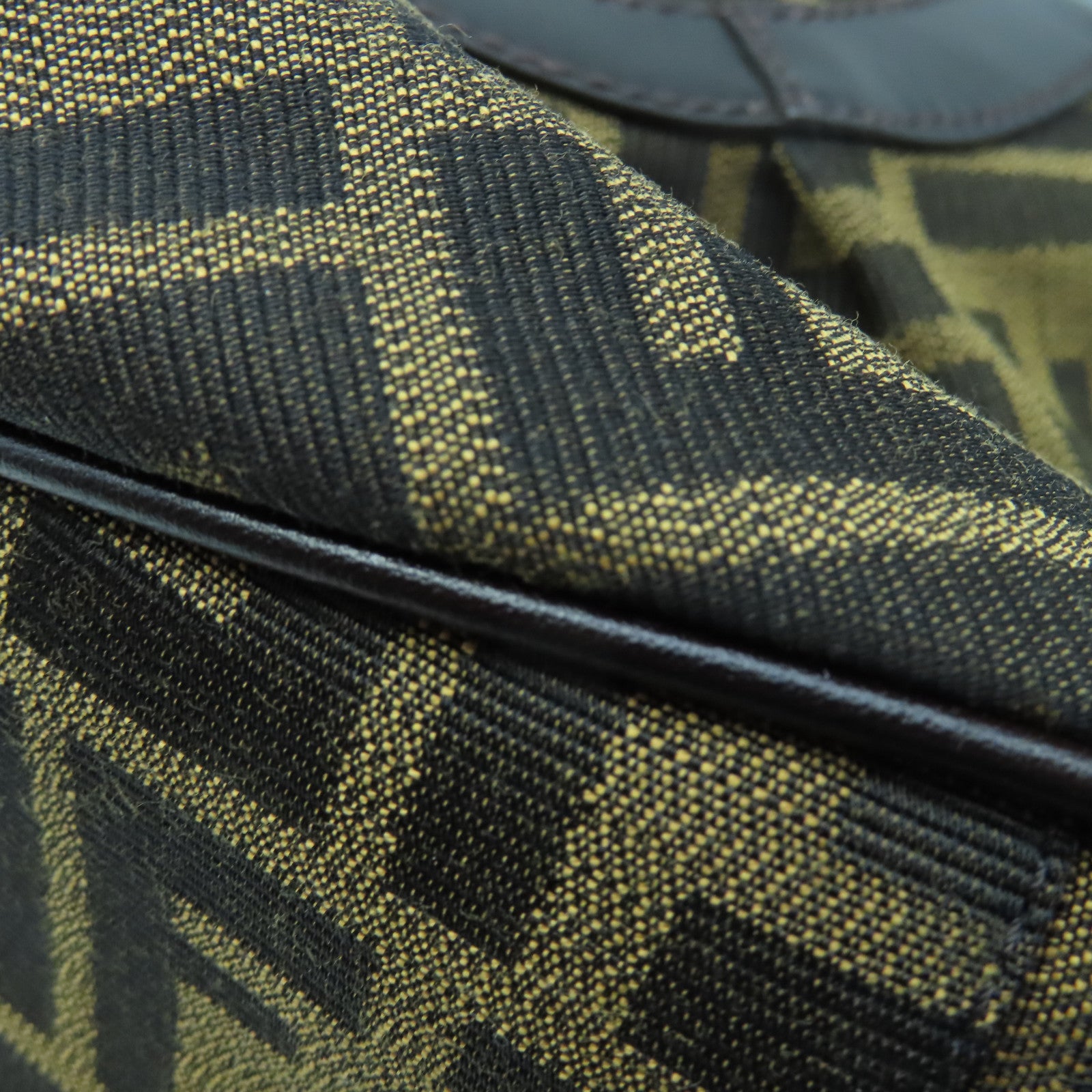 FENDI 帆布Shoulder Bag金扣肩背袋棕色/黑色