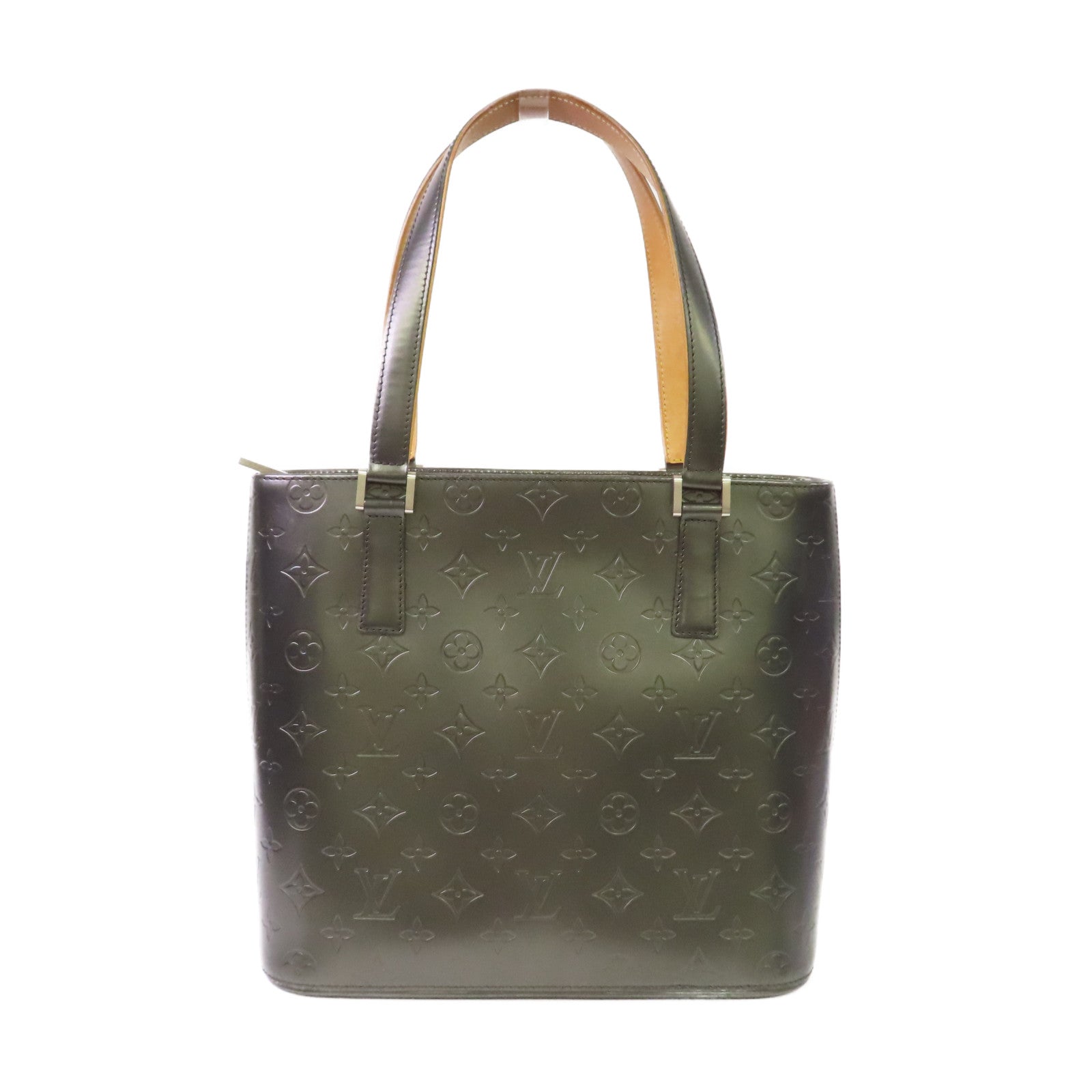LOUIS VUITTON Monogram Mat Stockton Tote Bag肩背袋碳灰色