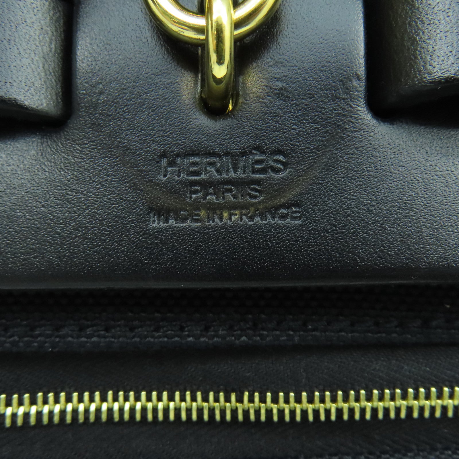 HERMES 帆布Herbag PM金扣手挽肩背兩用袋黑色