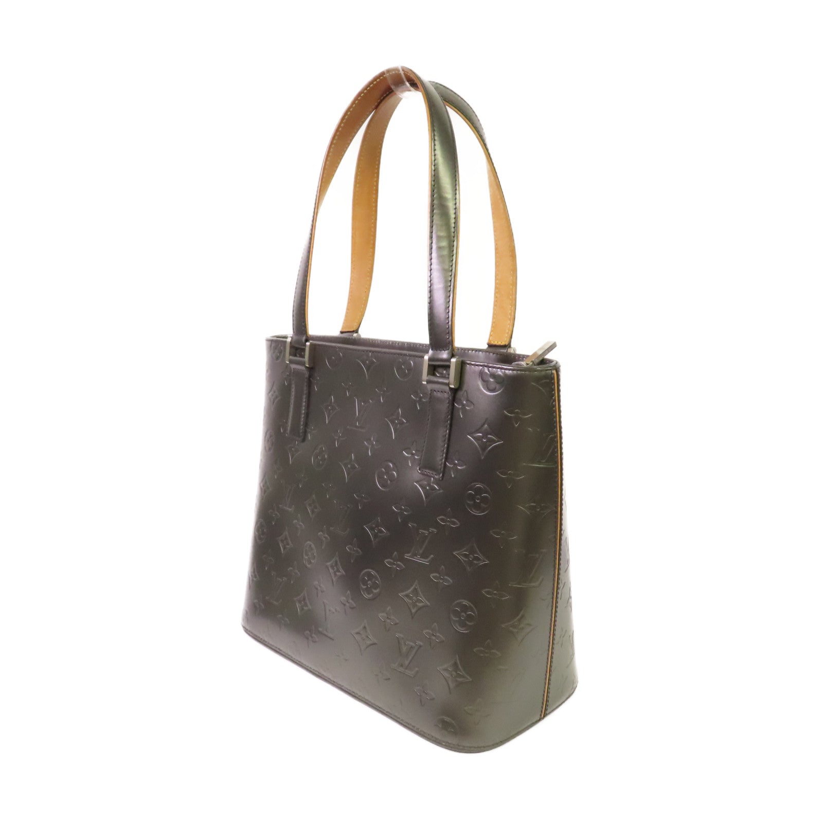 LOUIS VUITTON Monogram Mat Stockton Tote Bag肩背袋碳灰色