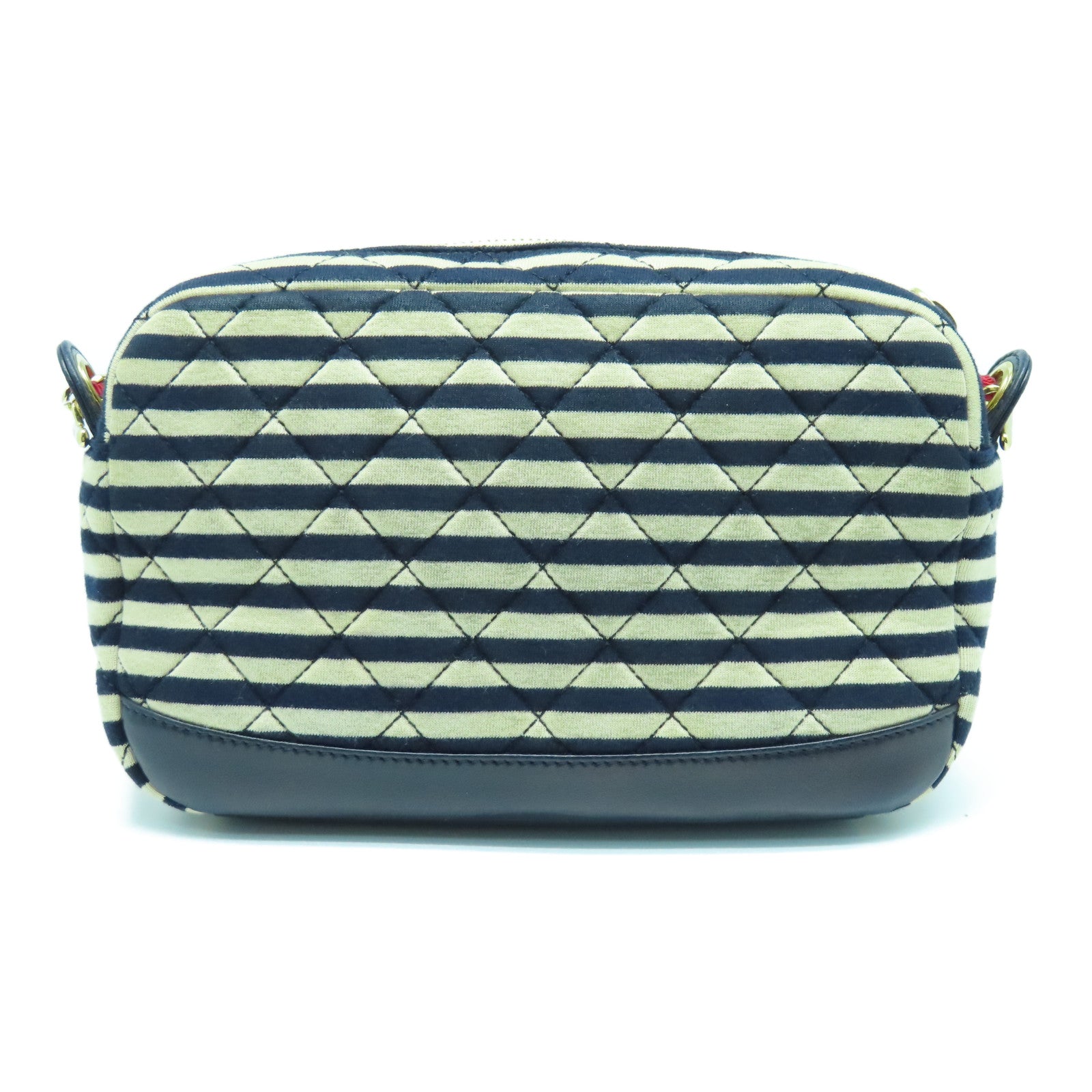 CHANEL 帆布Chain Shoulder Bag金扣链带肩背袋蓝色