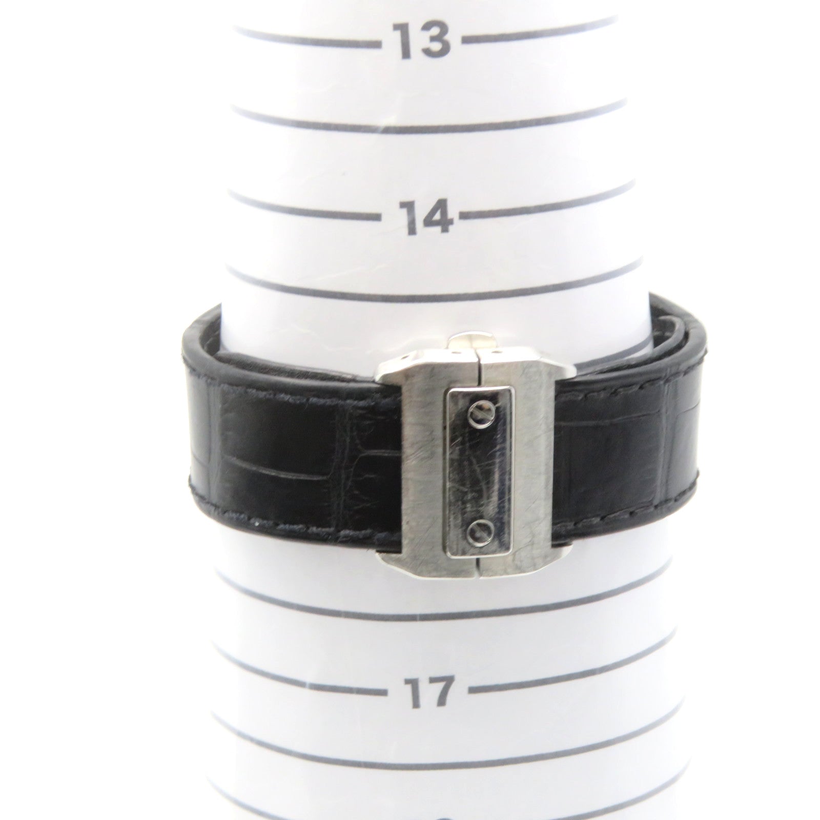 CARTIER Santos 100 Watch不锈钢/皮革自动机芯手表米白色/黑色