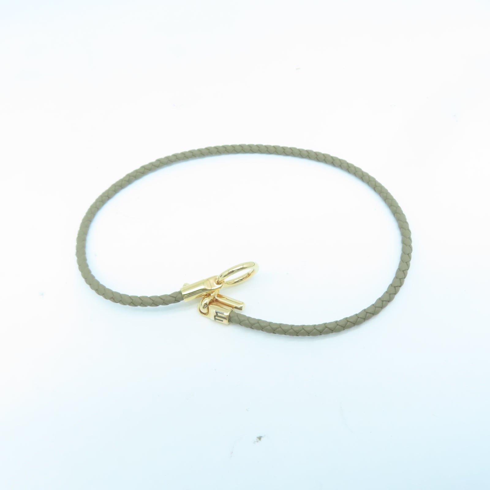 HERMES Swift皮革Glenan Double Tour Bracelet金扣手環大象灰色